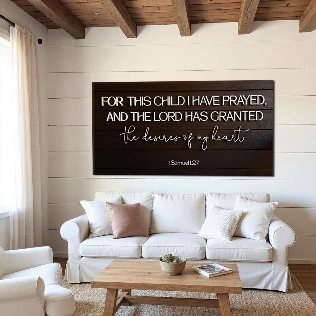 1 Samuel 1:27 - For This Child I Have Prayed Sign V on sale at MyriadMart