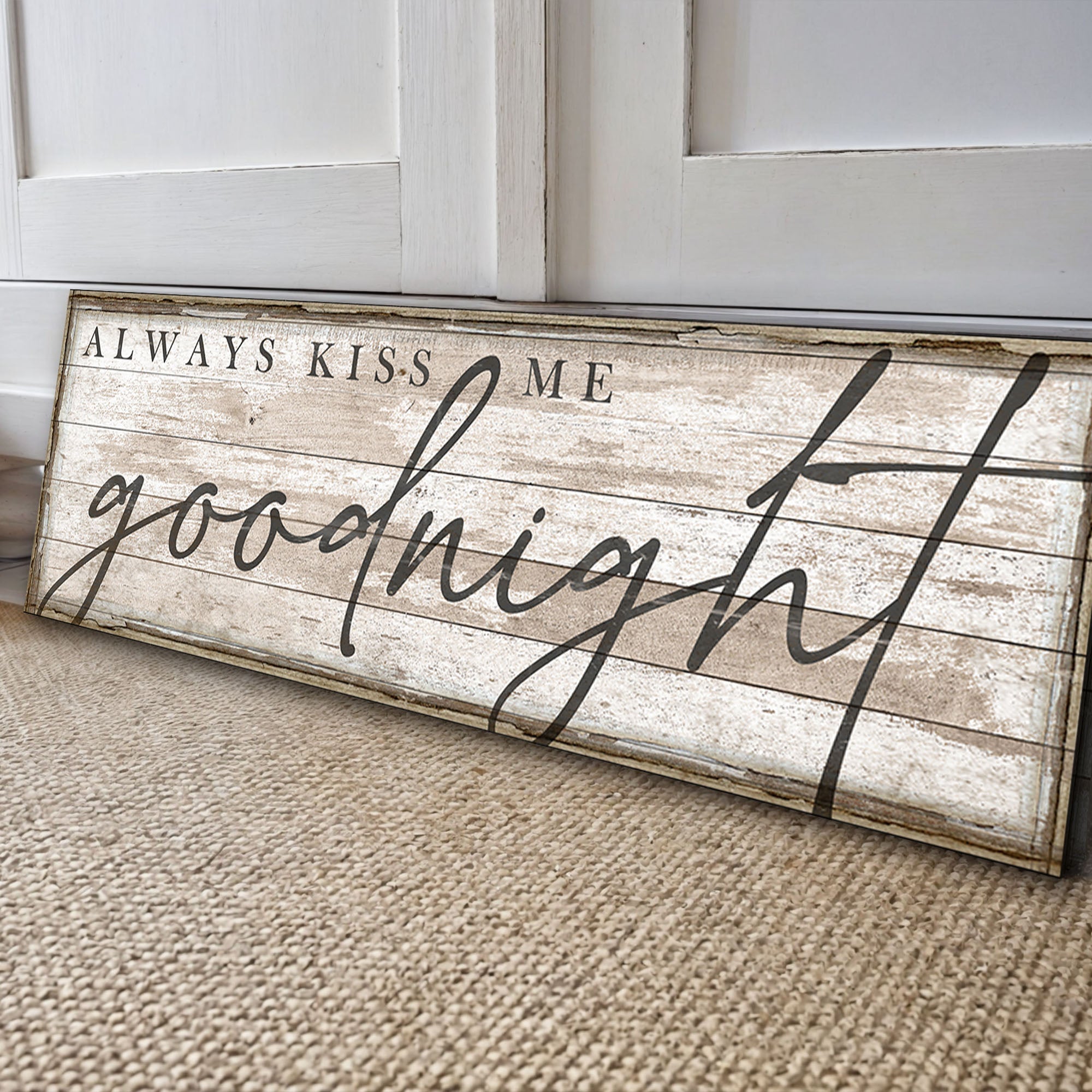 Always Kiss Me Goodnight Bedroom Sign II on sale at MyriadMart