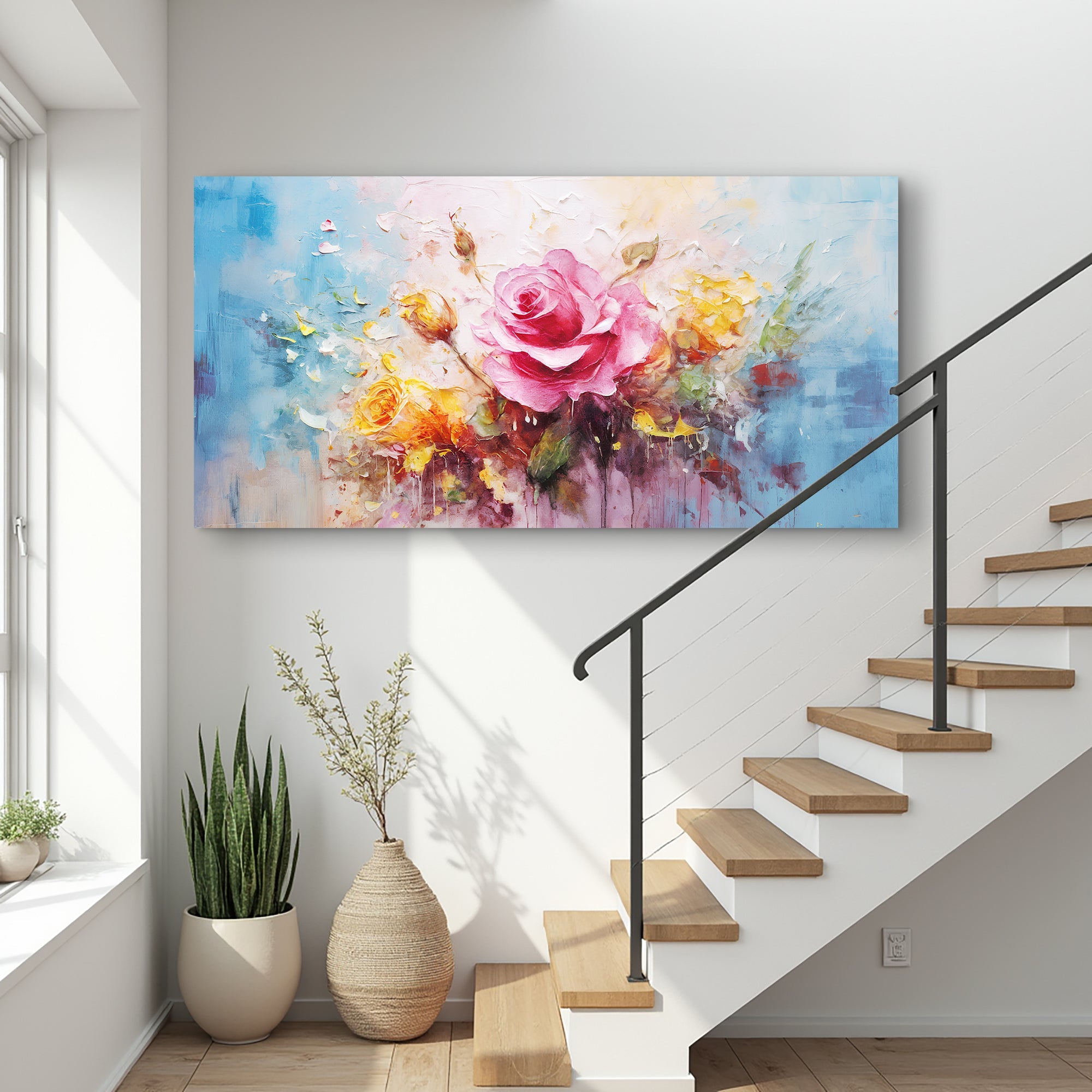 Rose Flower Impasto Wall Art on sale at MyriadMart