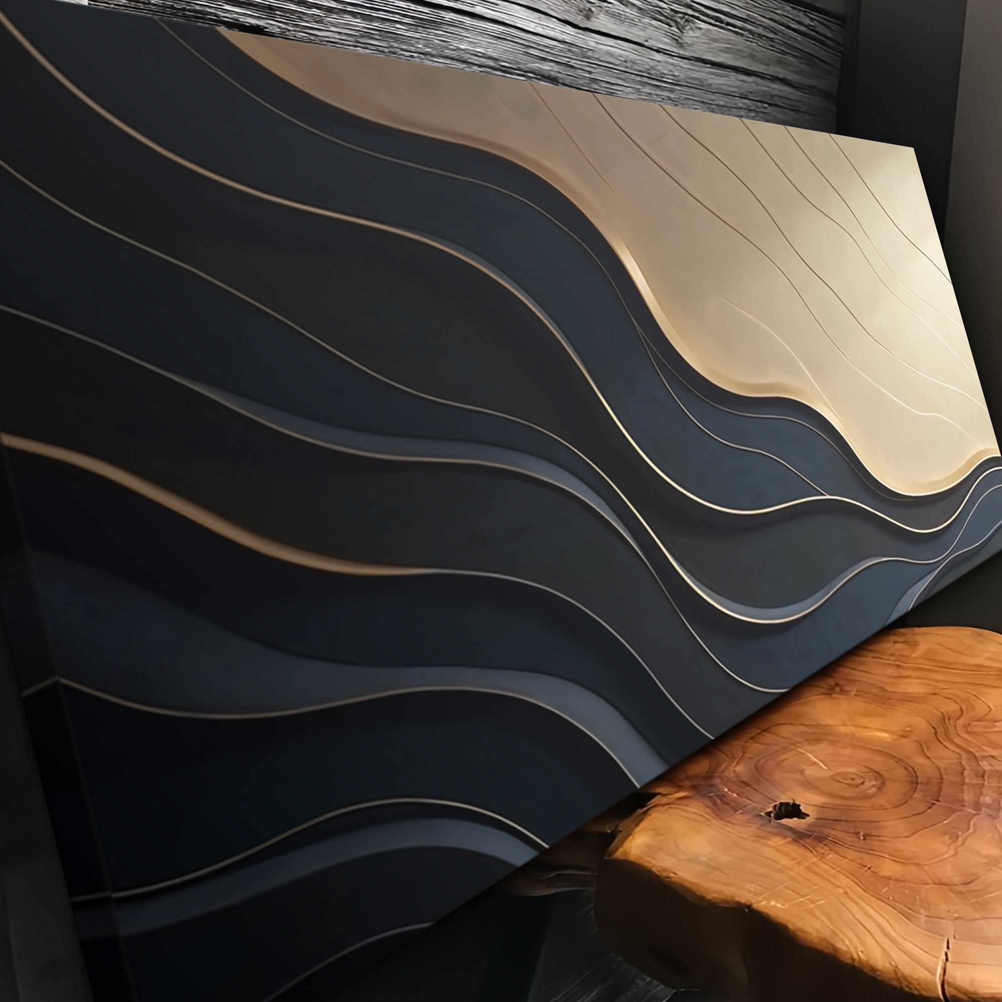 Black And Gold Minimalist Abstract VII on sale at MyriadMart