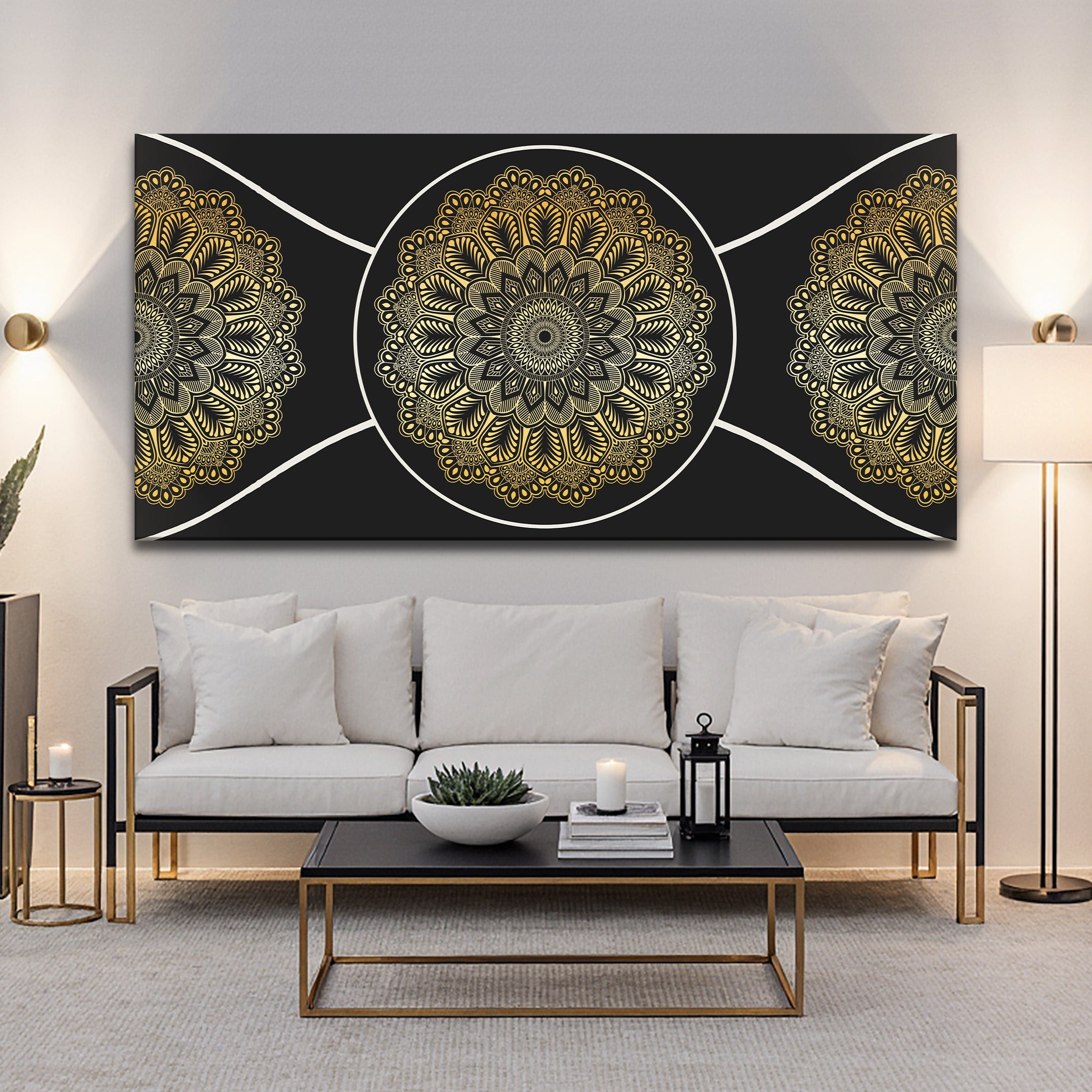 Gold Sacred Geometry Wall Art on sale at MyriadMart