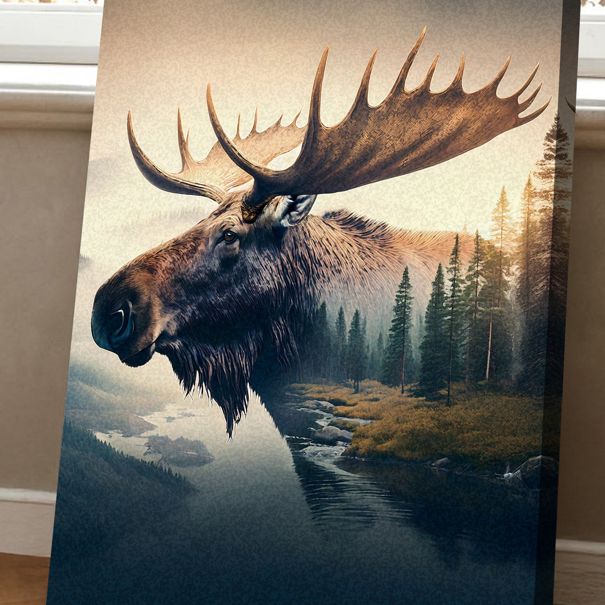 Moose Double Exposure Wall Art on sale at MyriadMart