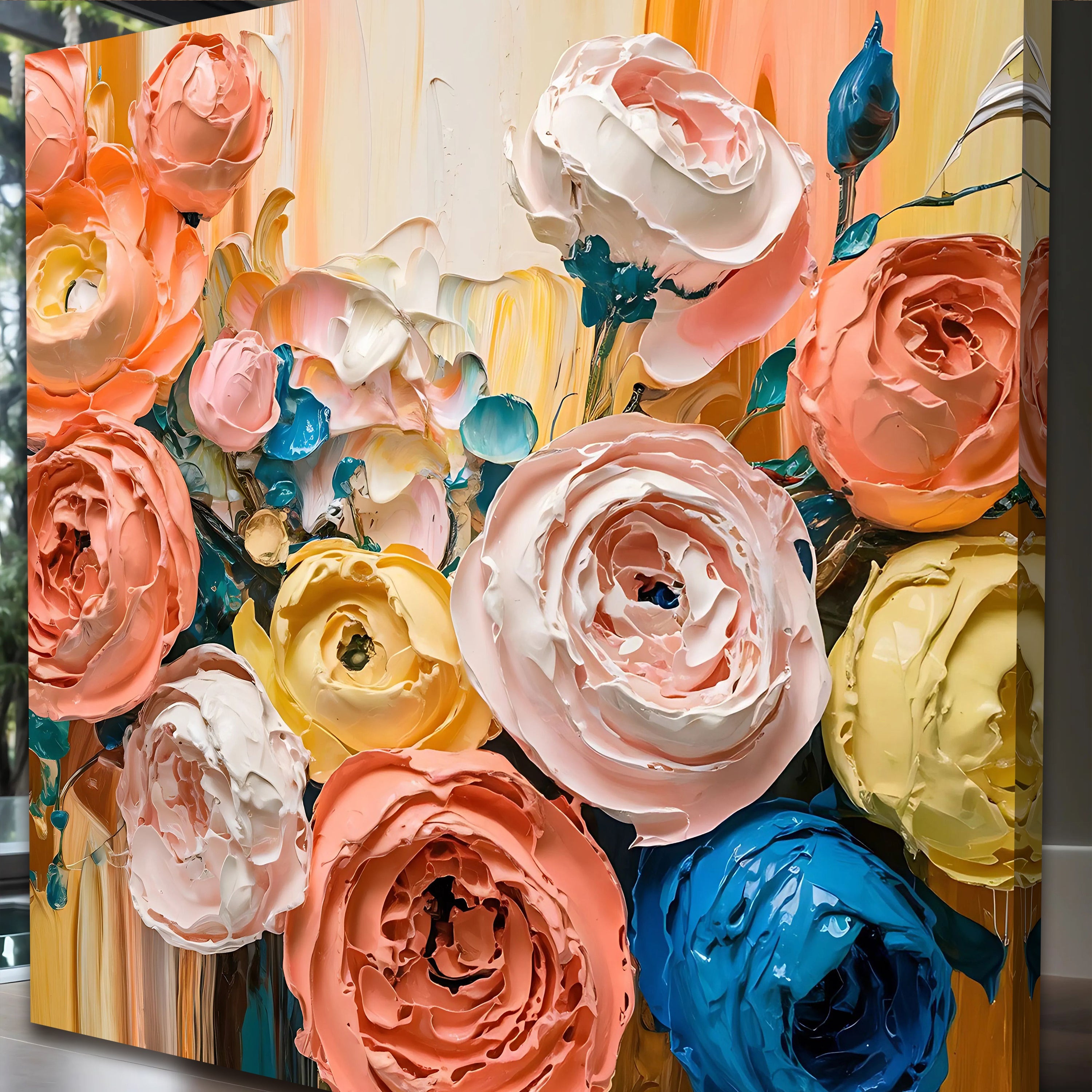Blooming Bouquet Impasto Wall Art on sale at MyriadMart