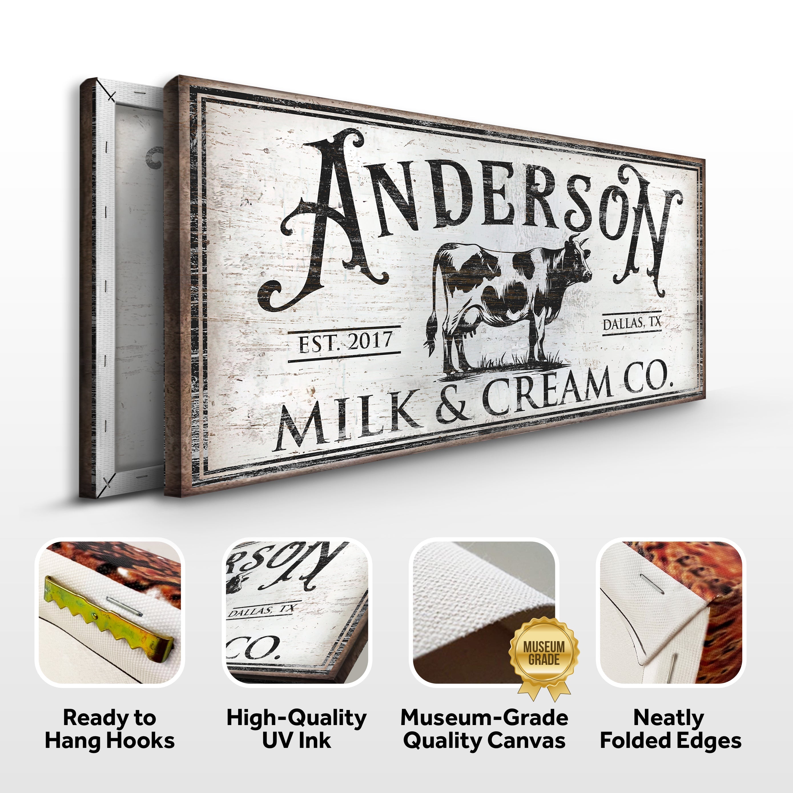Personalized Milk & Cream Co Sign on sale at MyriadMart