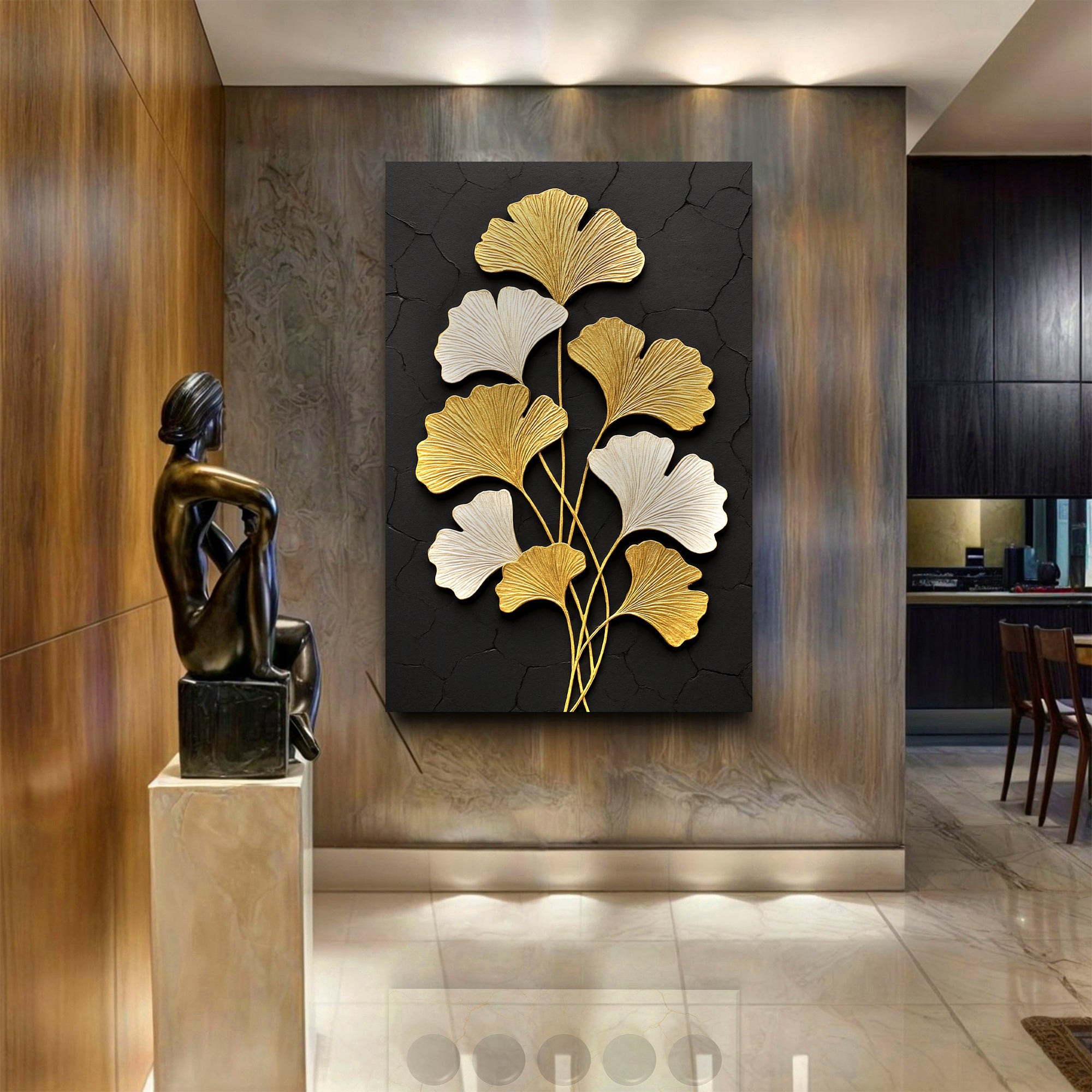 Golden Ginkgo Wall Art on sale at MyriadMart