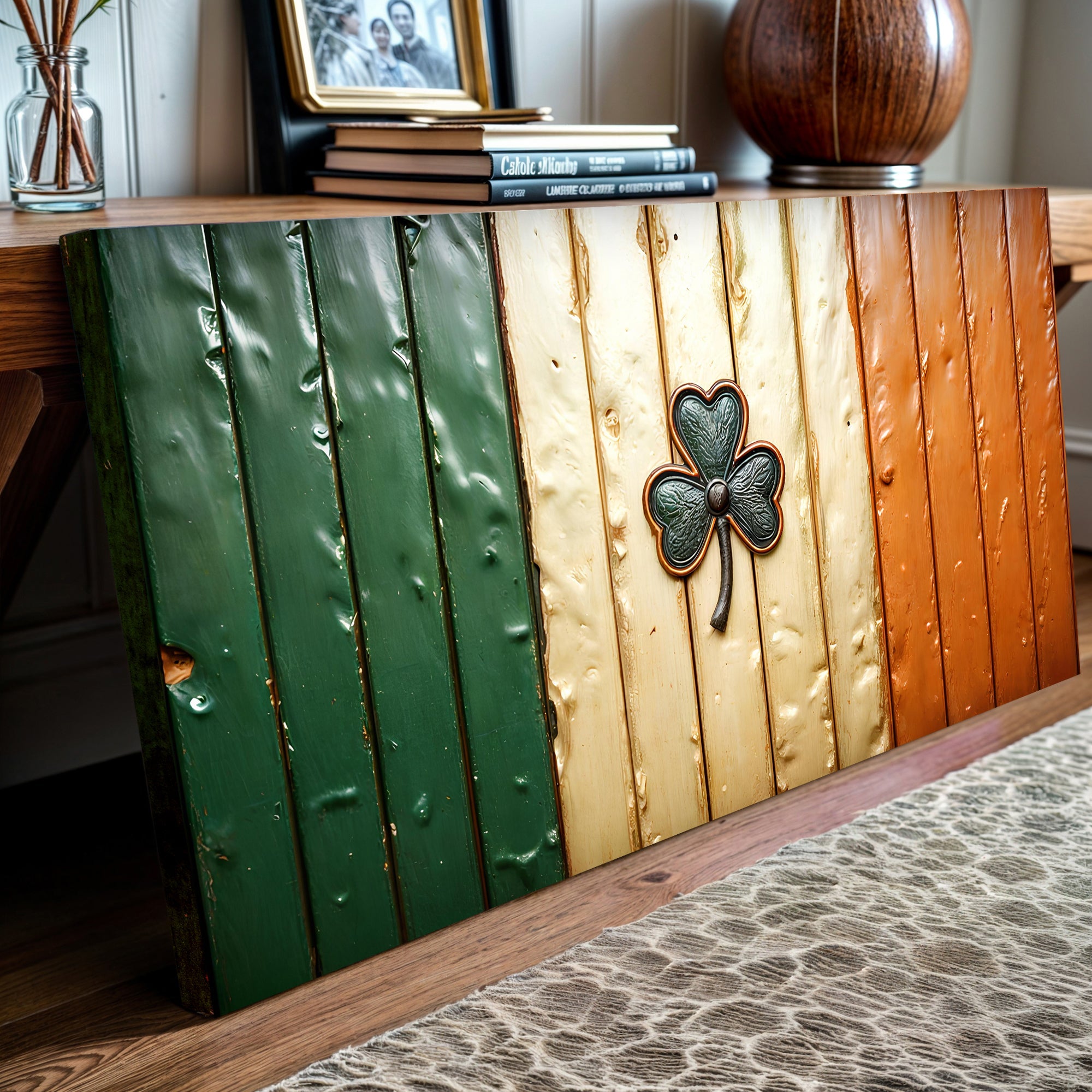 Irish Shamrock Glory Wooden Flag Wall Art II on sale at MyriadMart