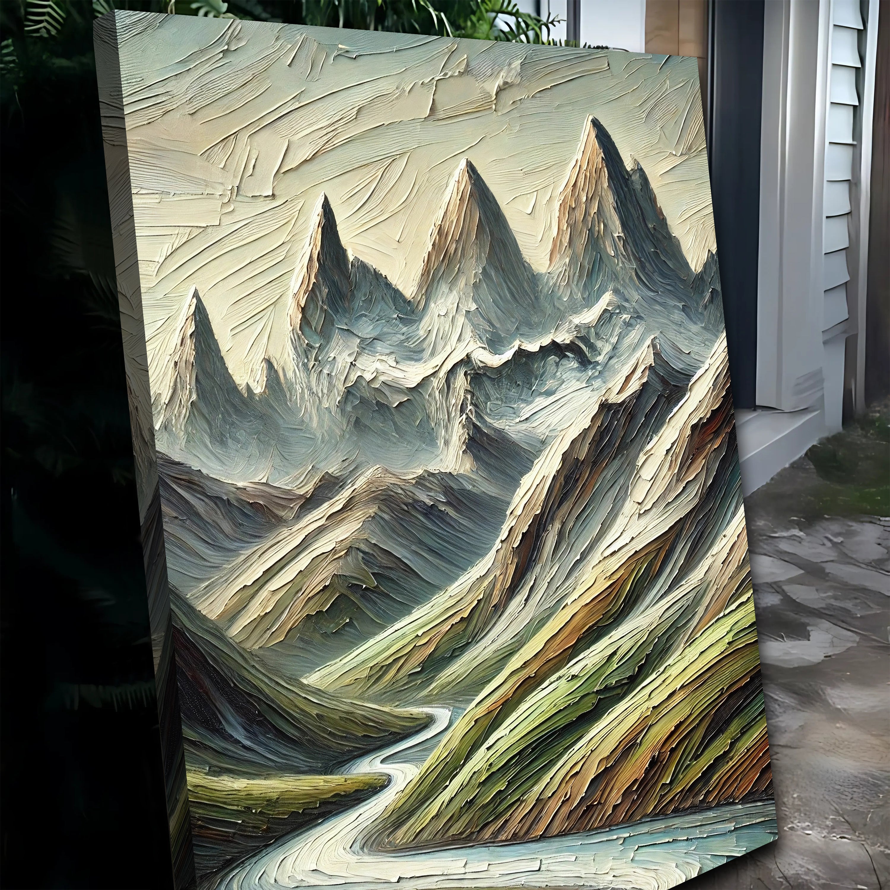 Abstract Mountain and River Landscape Wall Art II on sale at MyriadMart