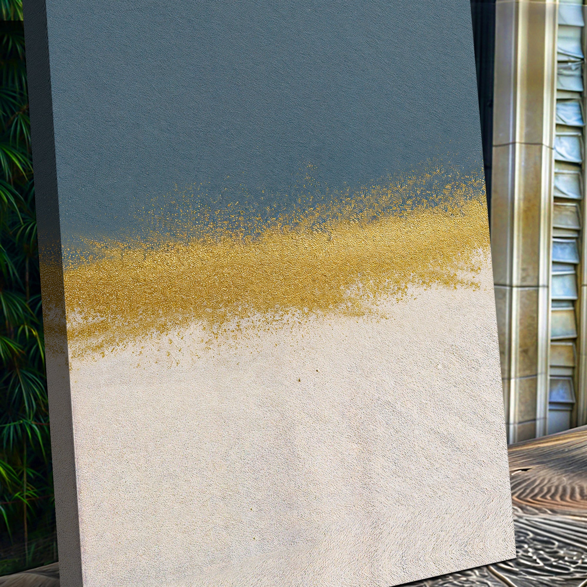 Minimalist Blue and Gold Wall Art on sale at MyriadMart