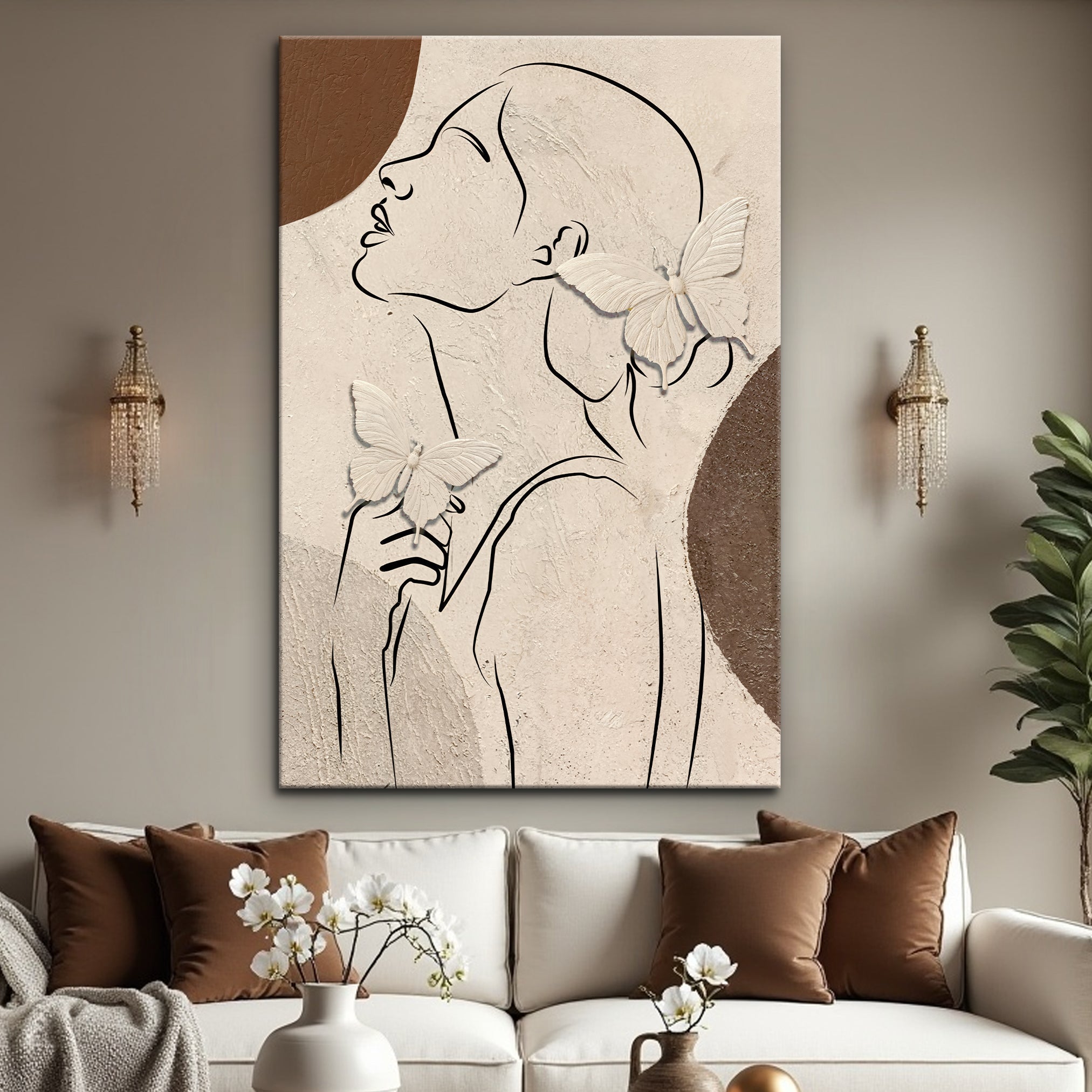 Minimalist Woman Line Art Canvas Wall Art on sale at MyriadMart