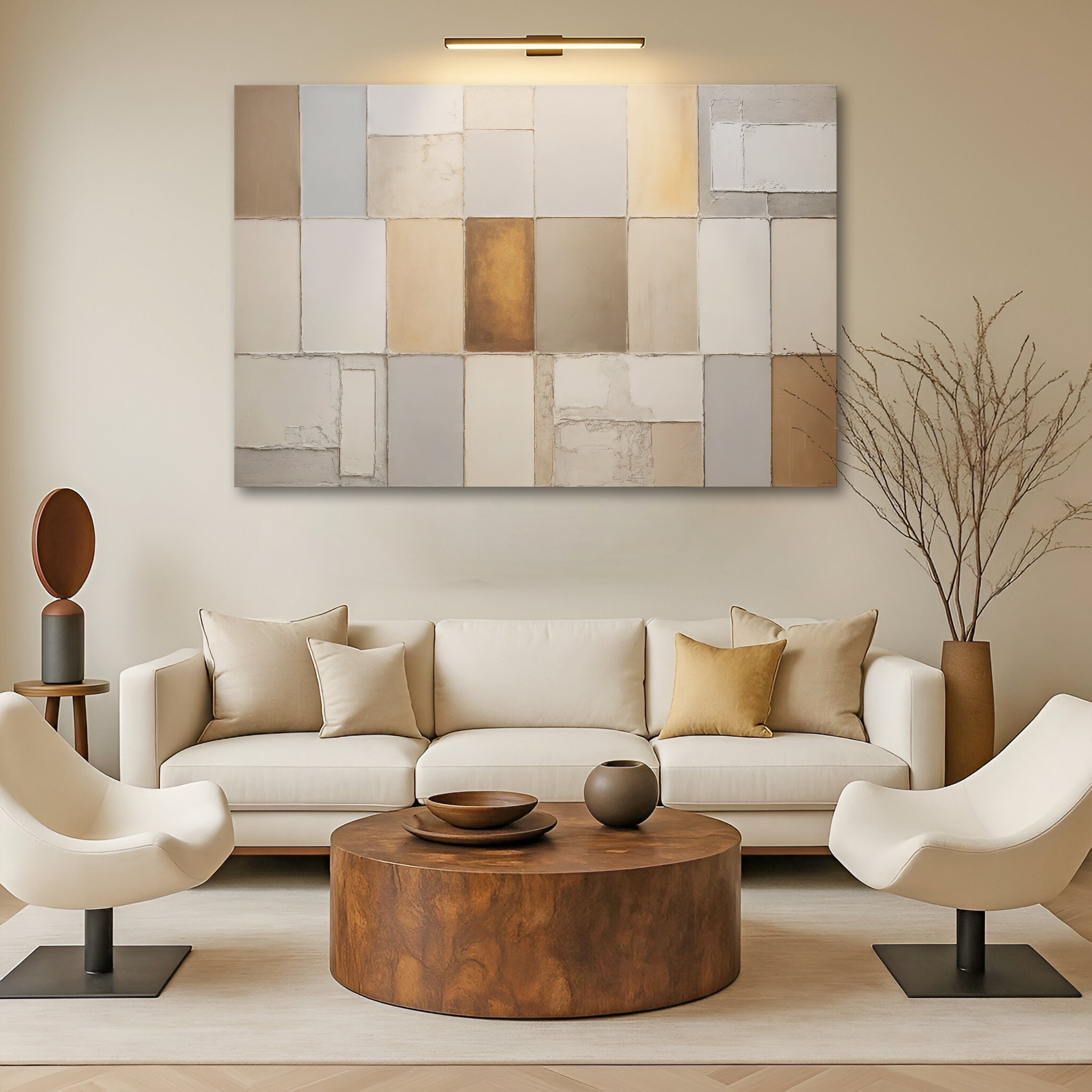 Earth Tones Patchwork Geometric Wall Art on sale at MyriadMart