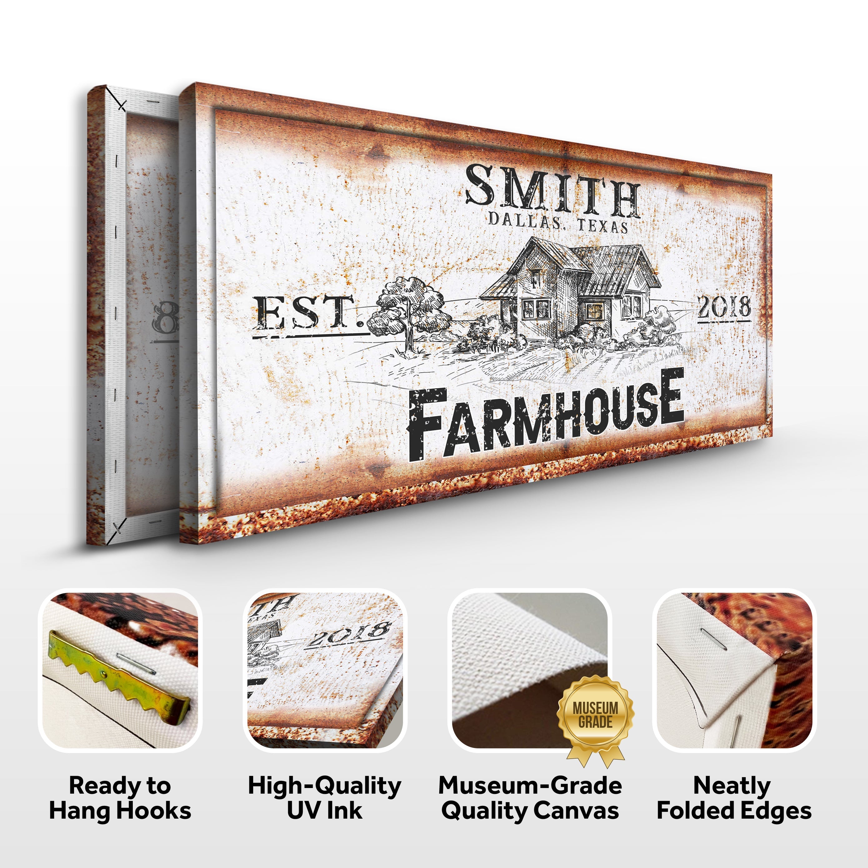 Rustic Farmhouse Personalized Sign III on sale at MyriadMart