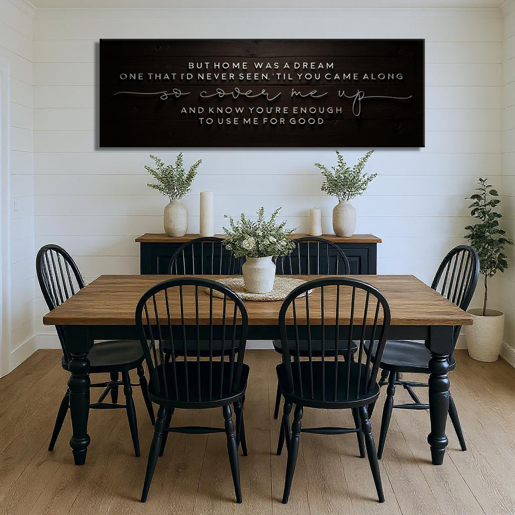 But Home Was a Dream Lyrics Wall Sign on sale at MyriadMart