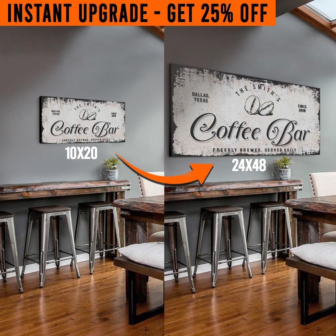 Upgrade Your 'Coffee Bar' Style 2 Canvas To 24x48 Inches on sale at MyriadMart