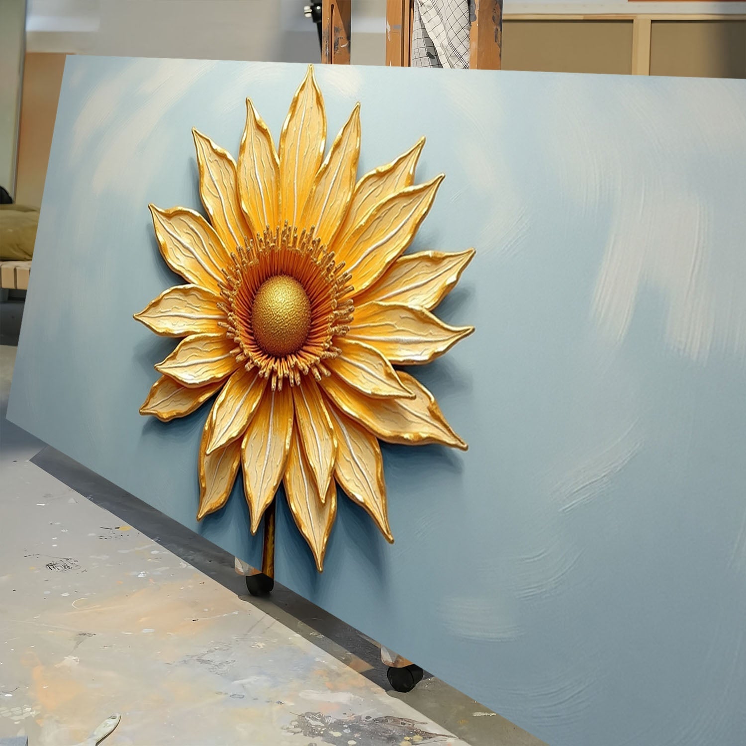 Golden Dandelion Minimalist Abstract Wall Art II on sale at MyriadMart