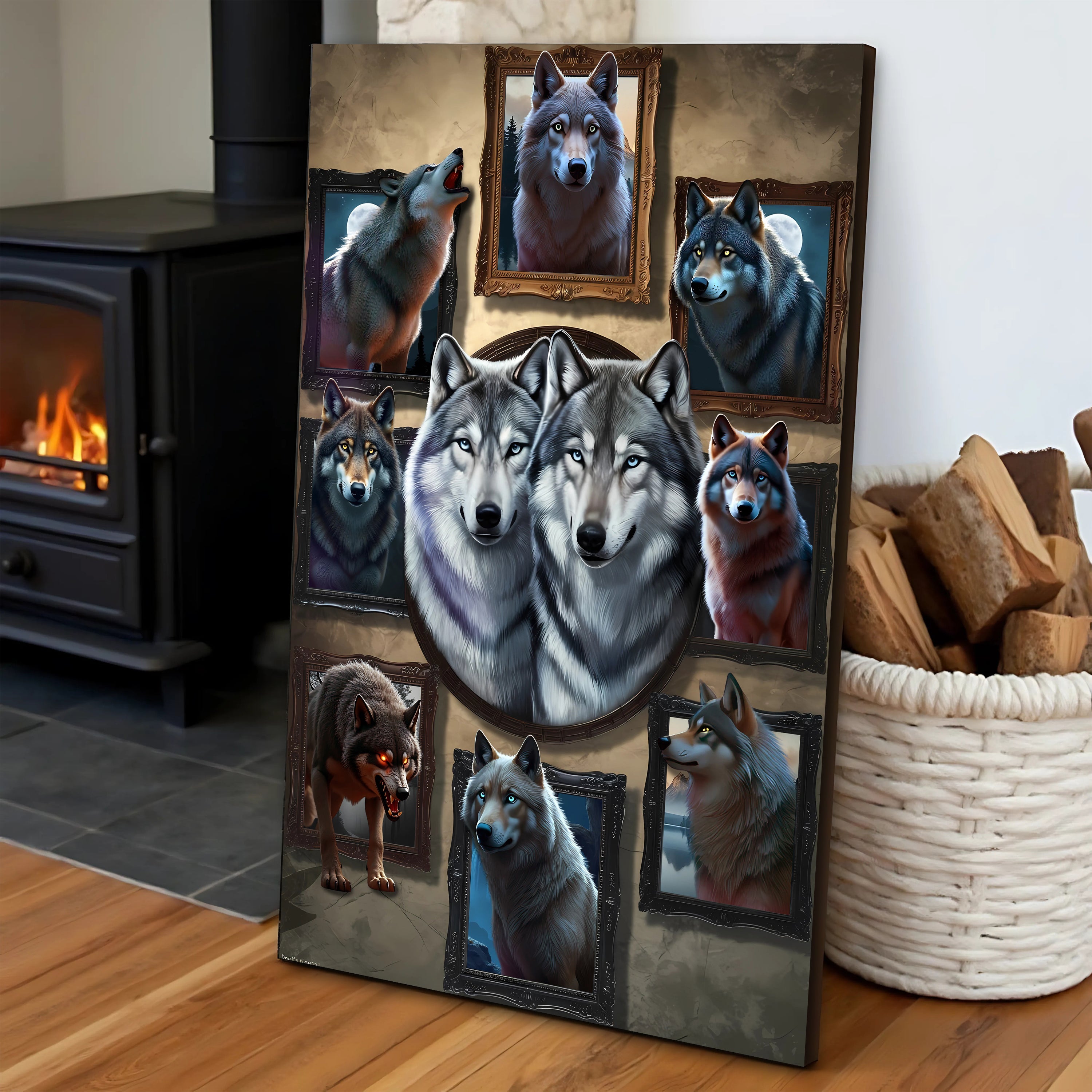 3D Wolf Collage Wall Art on sale at MyriadMart