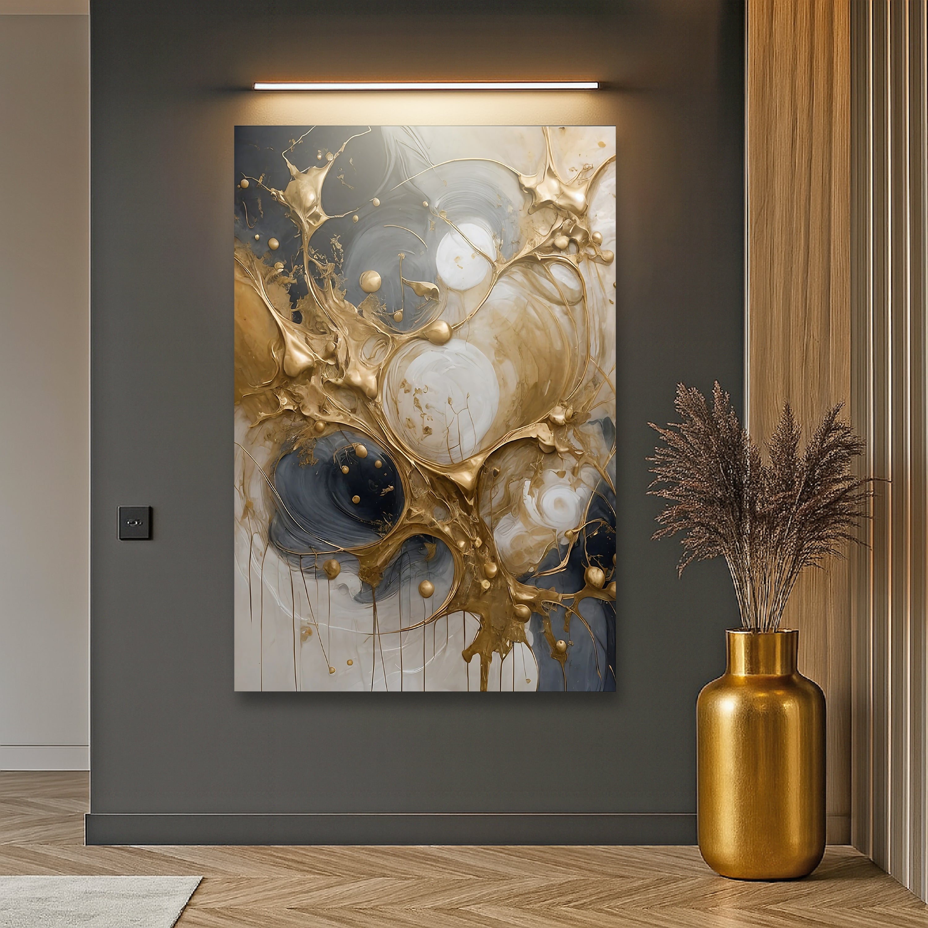 Black and Gold Splash Wall Art on sale at MyriadMart