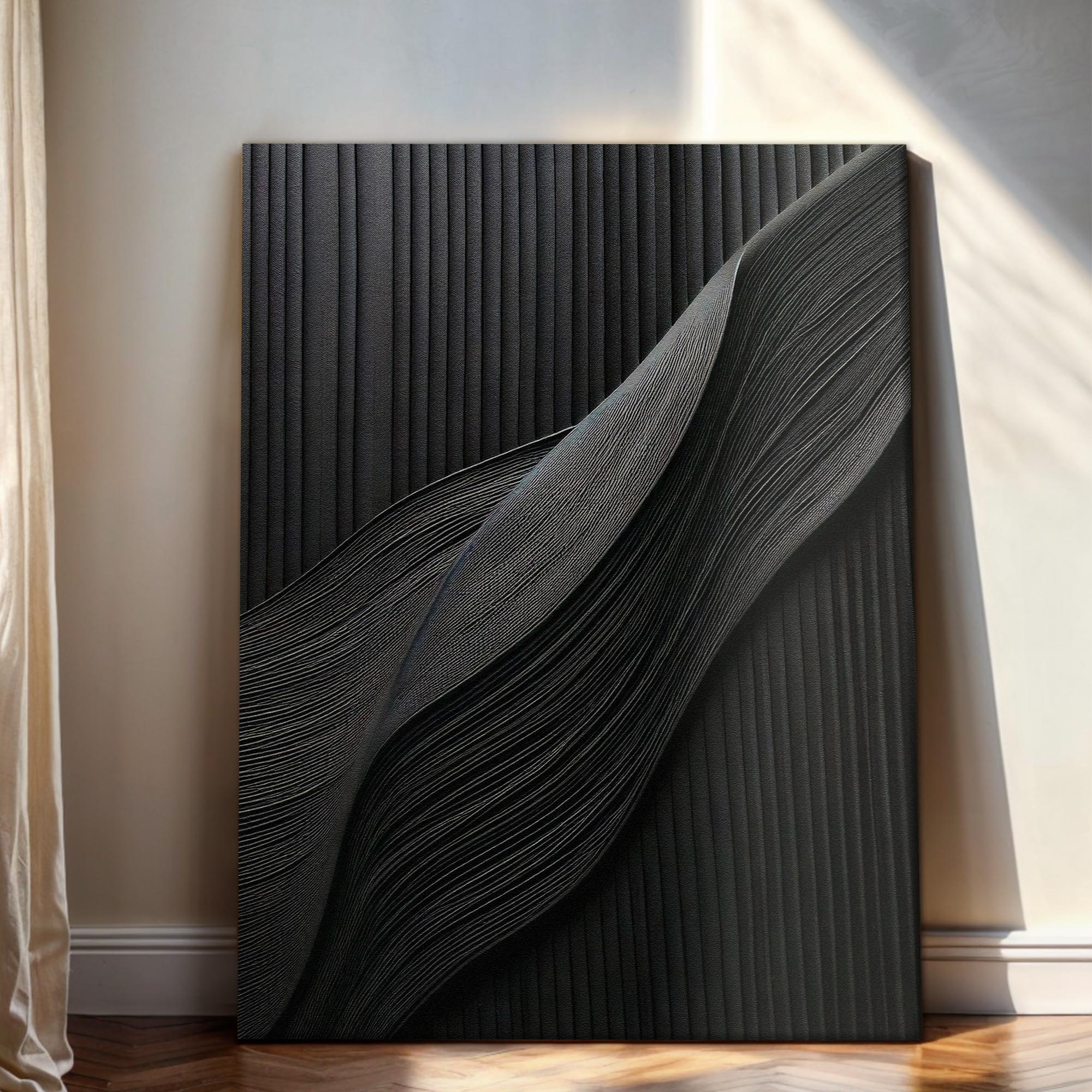 Luxury Black Minimalist Abstract Wall Art on sale at MyriadMart