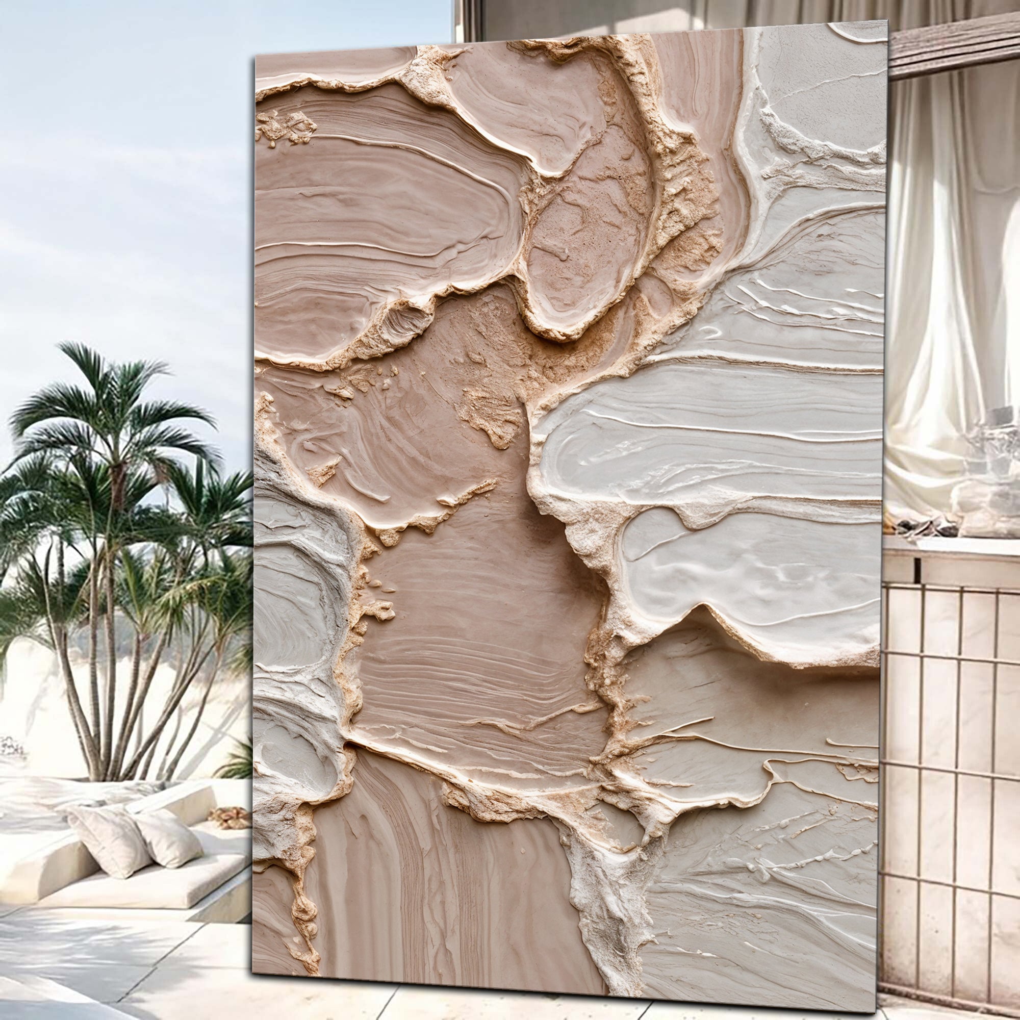 Ivory Minimalist Abstract Wall Art on sale at MyriadMart