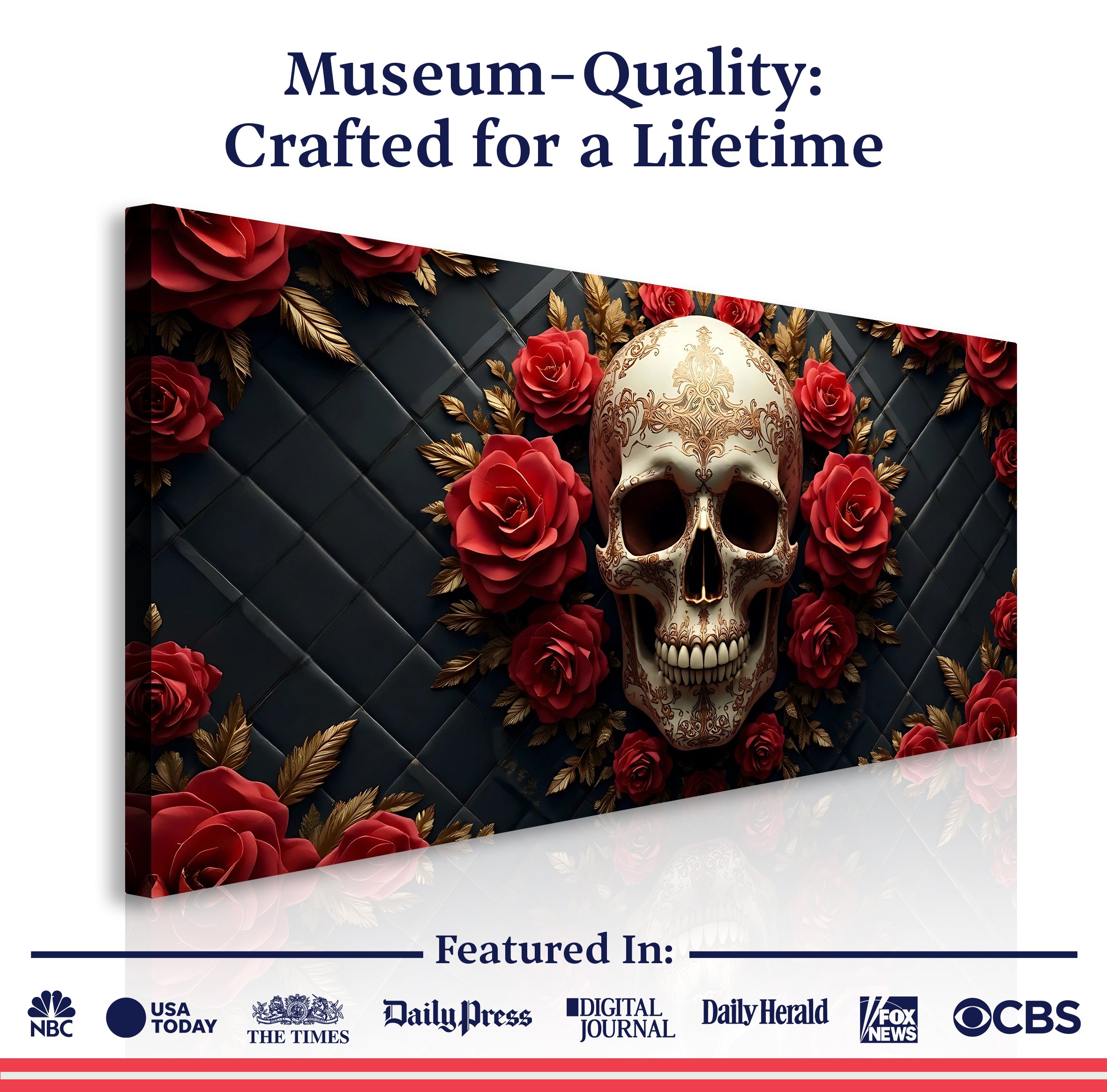 3D Vintage Skull Wall Art VI on sale at MyriadMart
