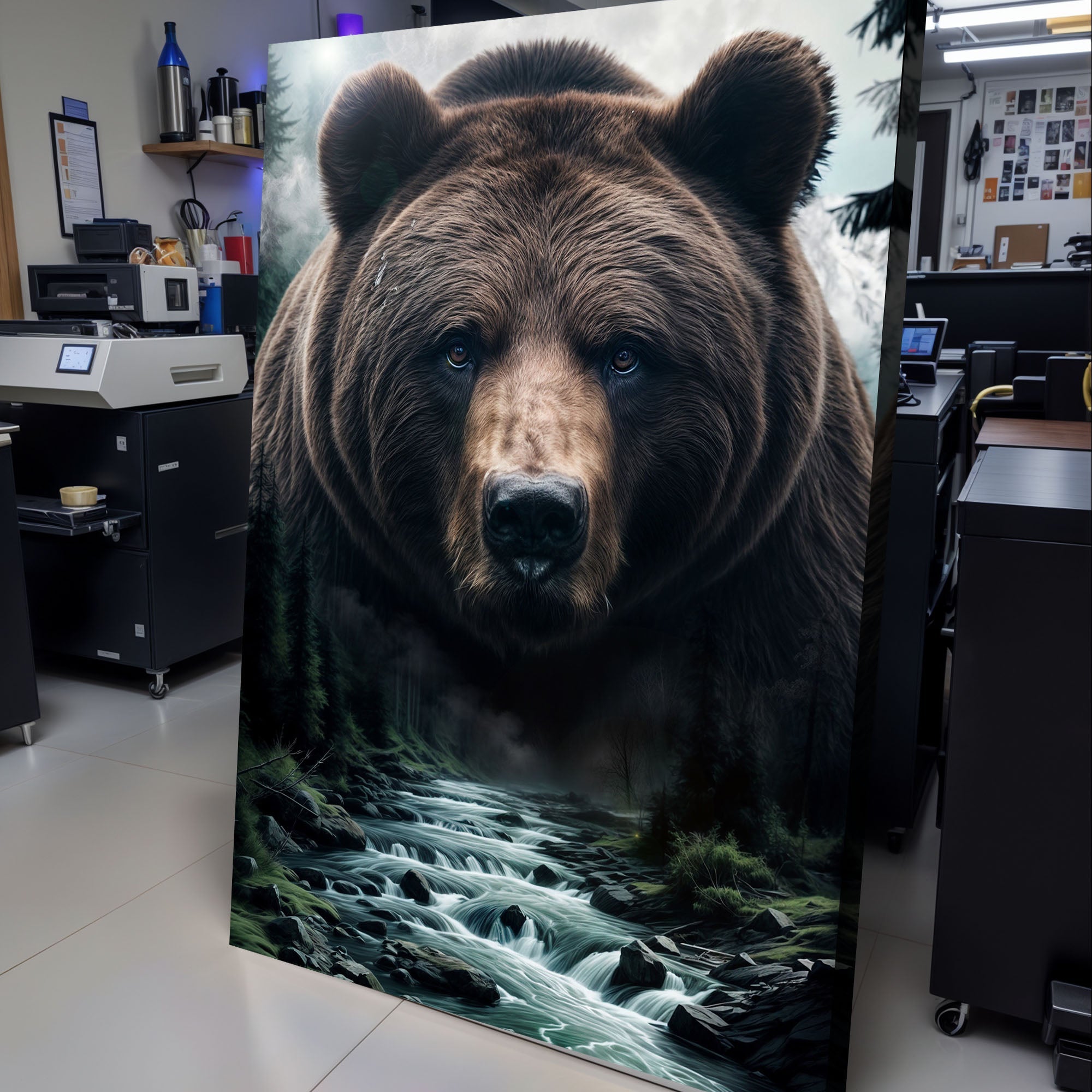 Grizzly Bear Double Exposure Wall Art on sale at MyriadMart