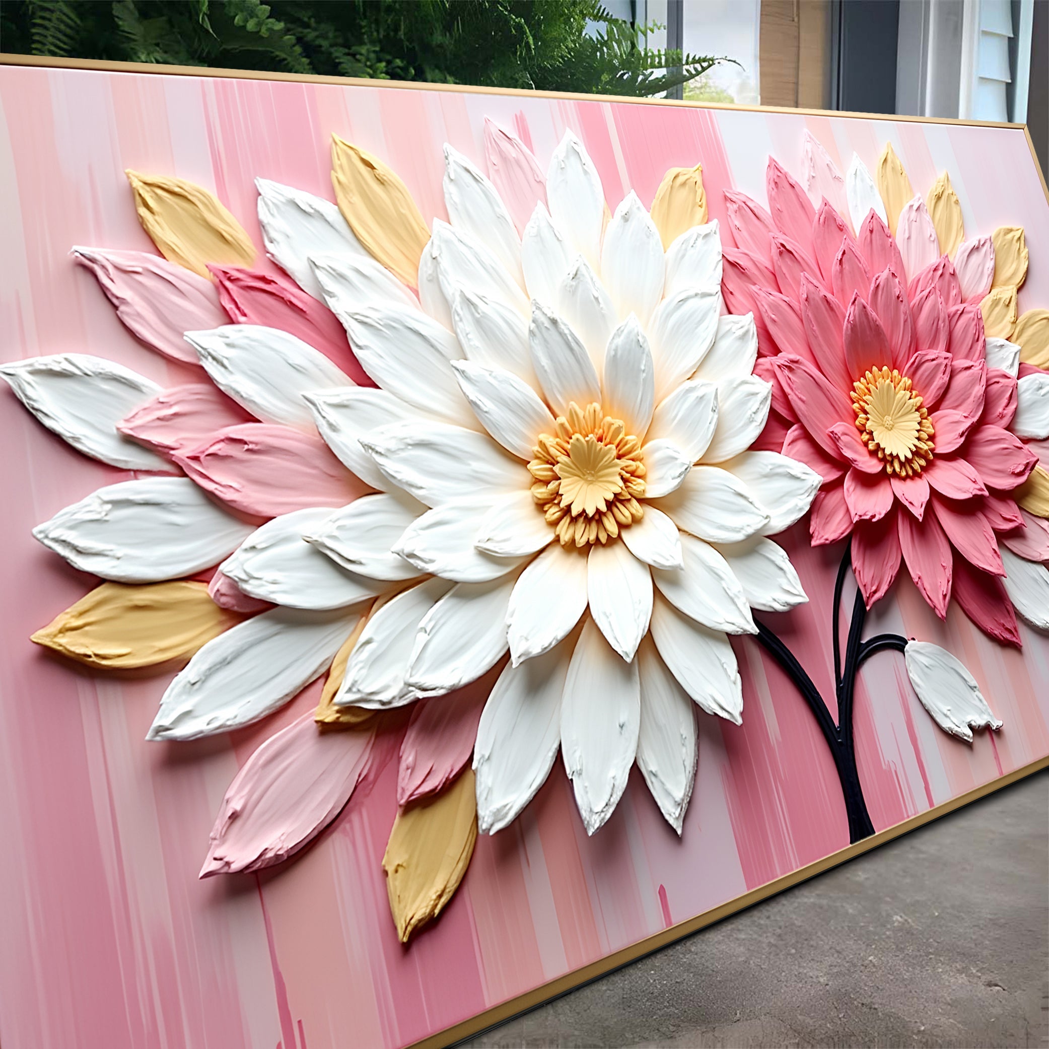 Blushing Blooms Pink Impasto Wall Art on sale at MyriadMart