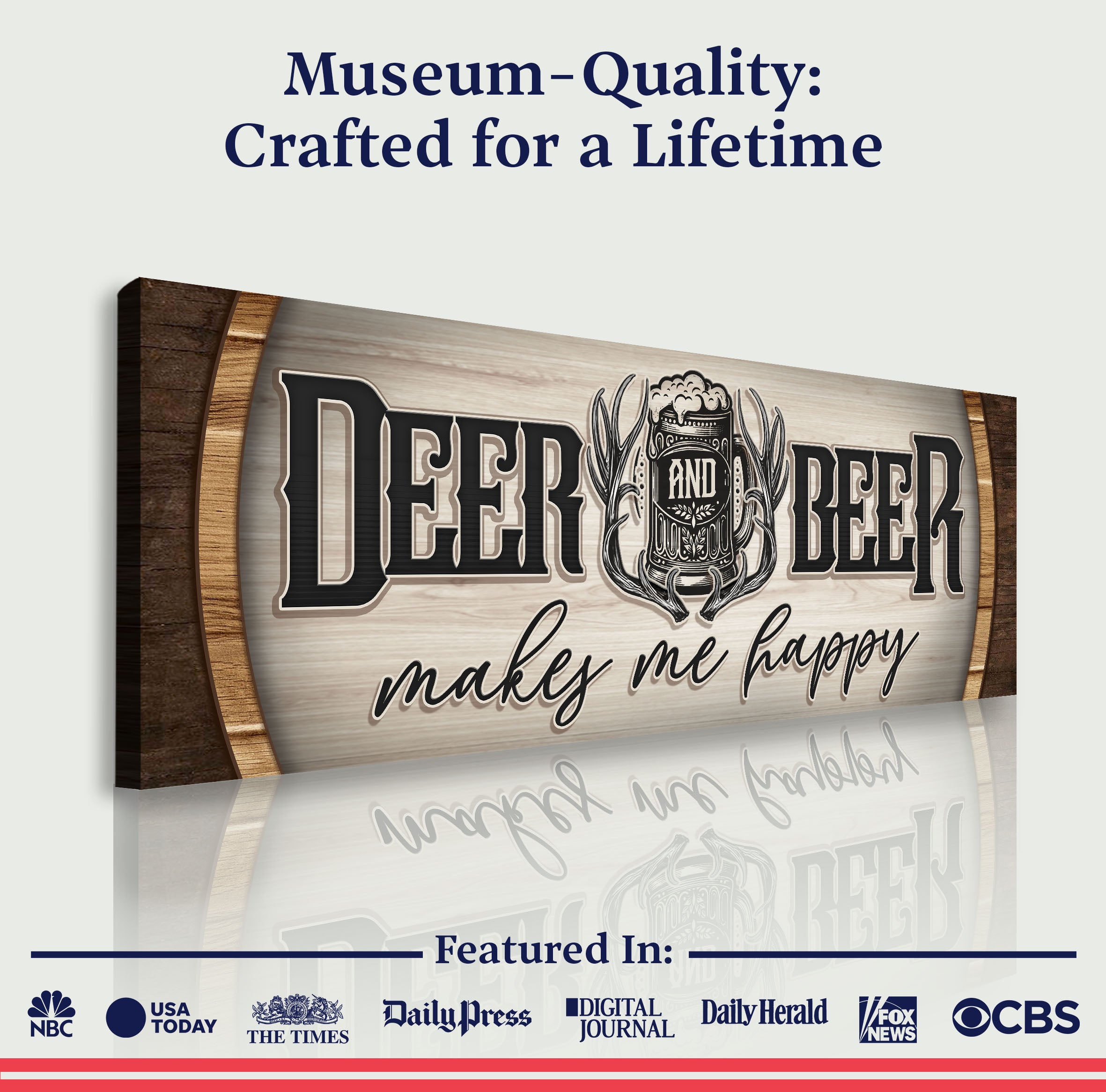 Deer And Beer Make Me Happy Hunting Sign II on sale at MyriadMart