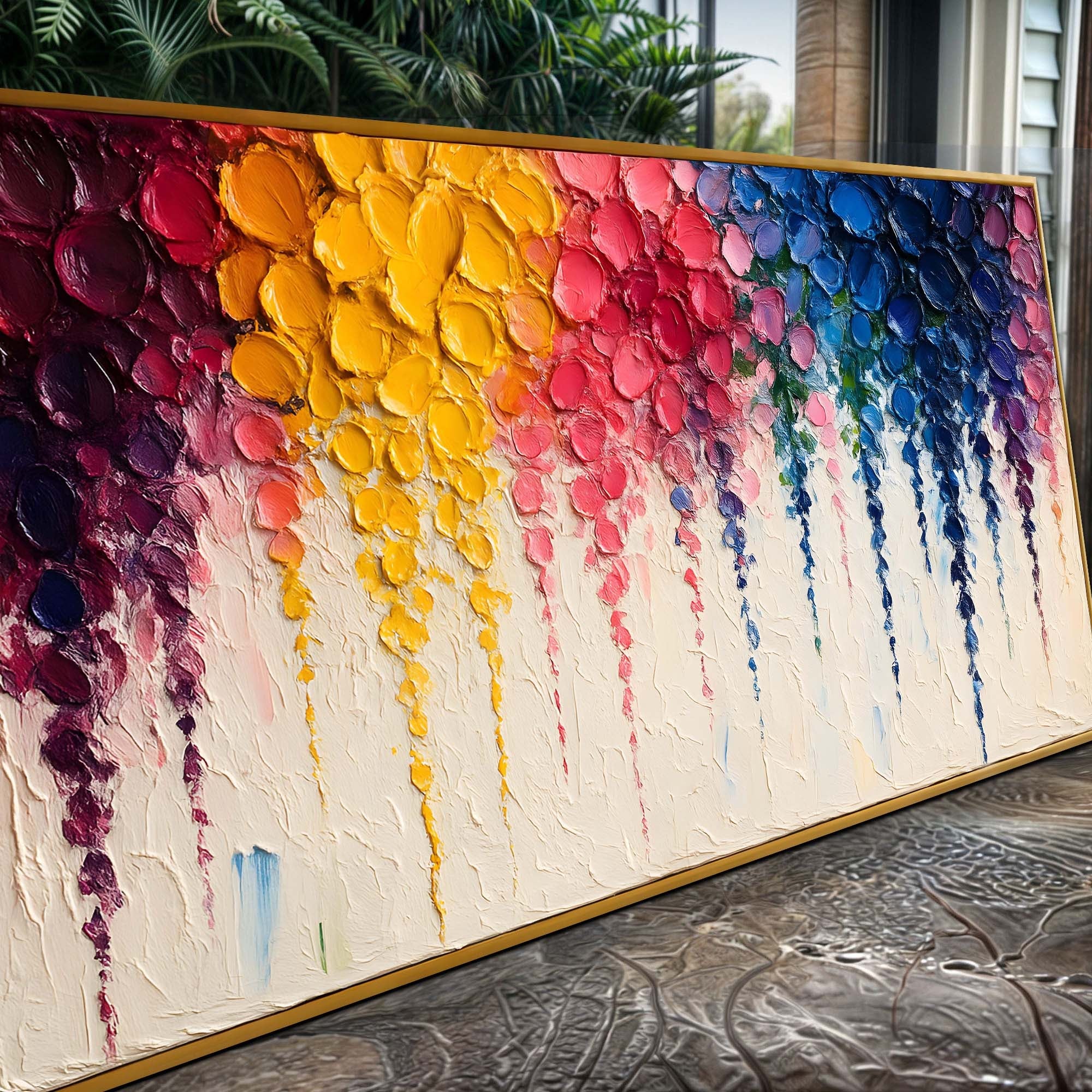 Rainbow Cascade Impasto Wall Art on sale at MyriadMart