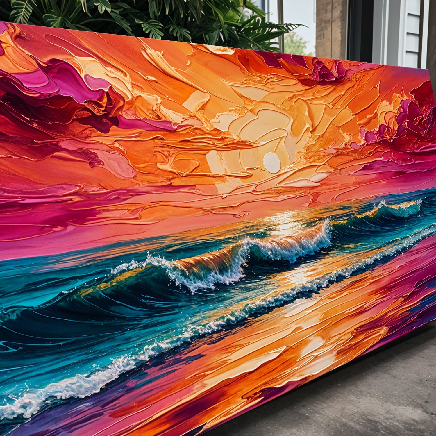 Coastal Sunset Impasto Wall Art on sale at MyriadMart