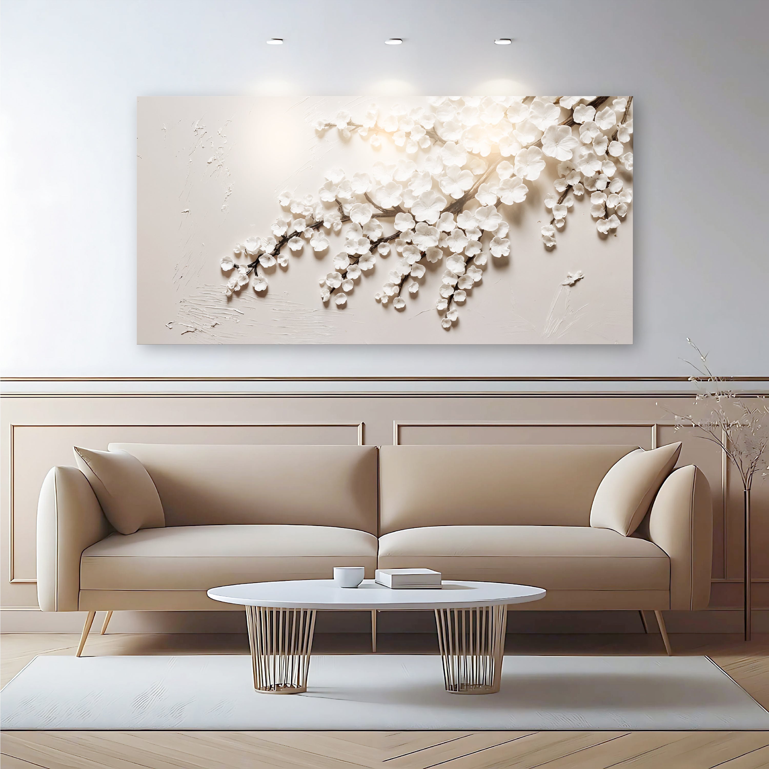 White Cherry Blossom Wall Art on sale at MyriadMart