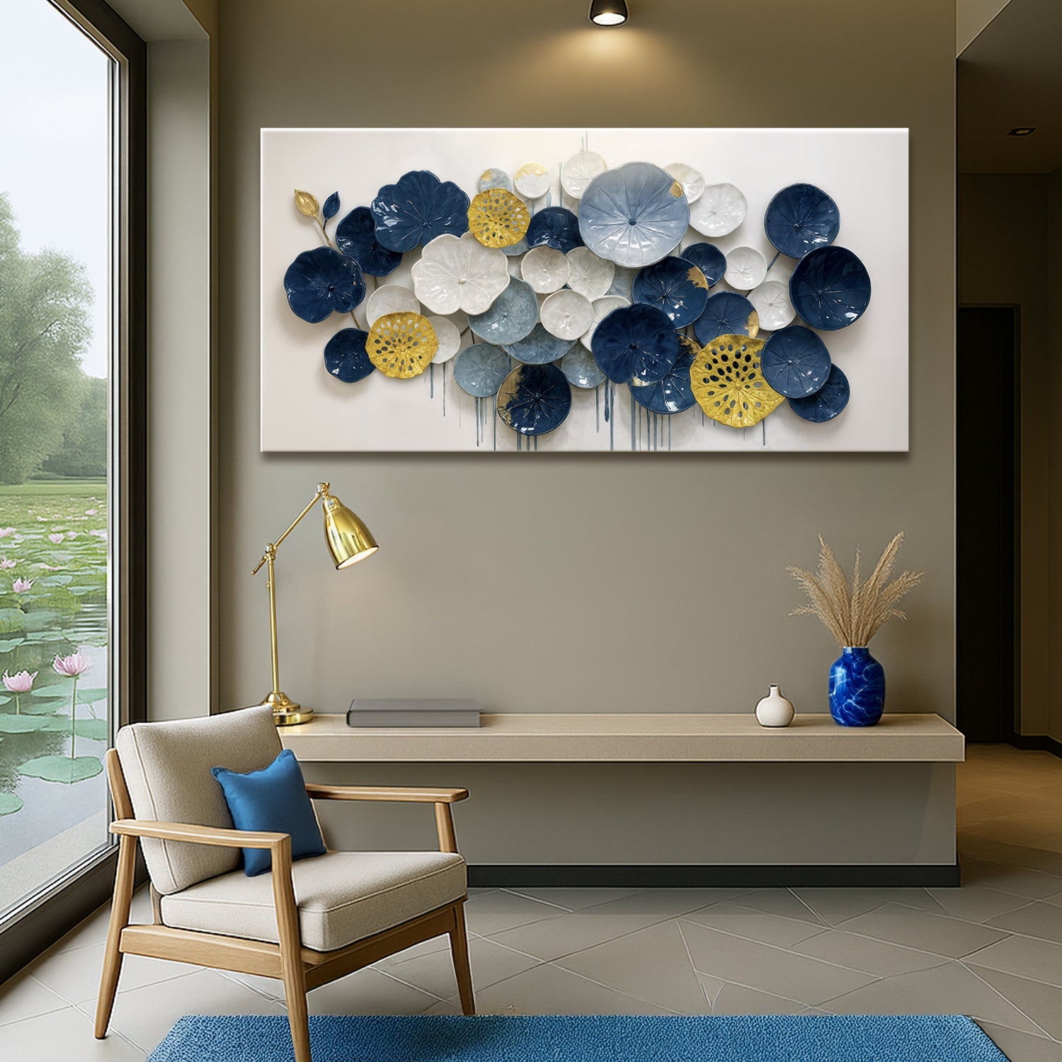 Lotus Leaf Abstract Wall Art VII on sale at MyriadMart