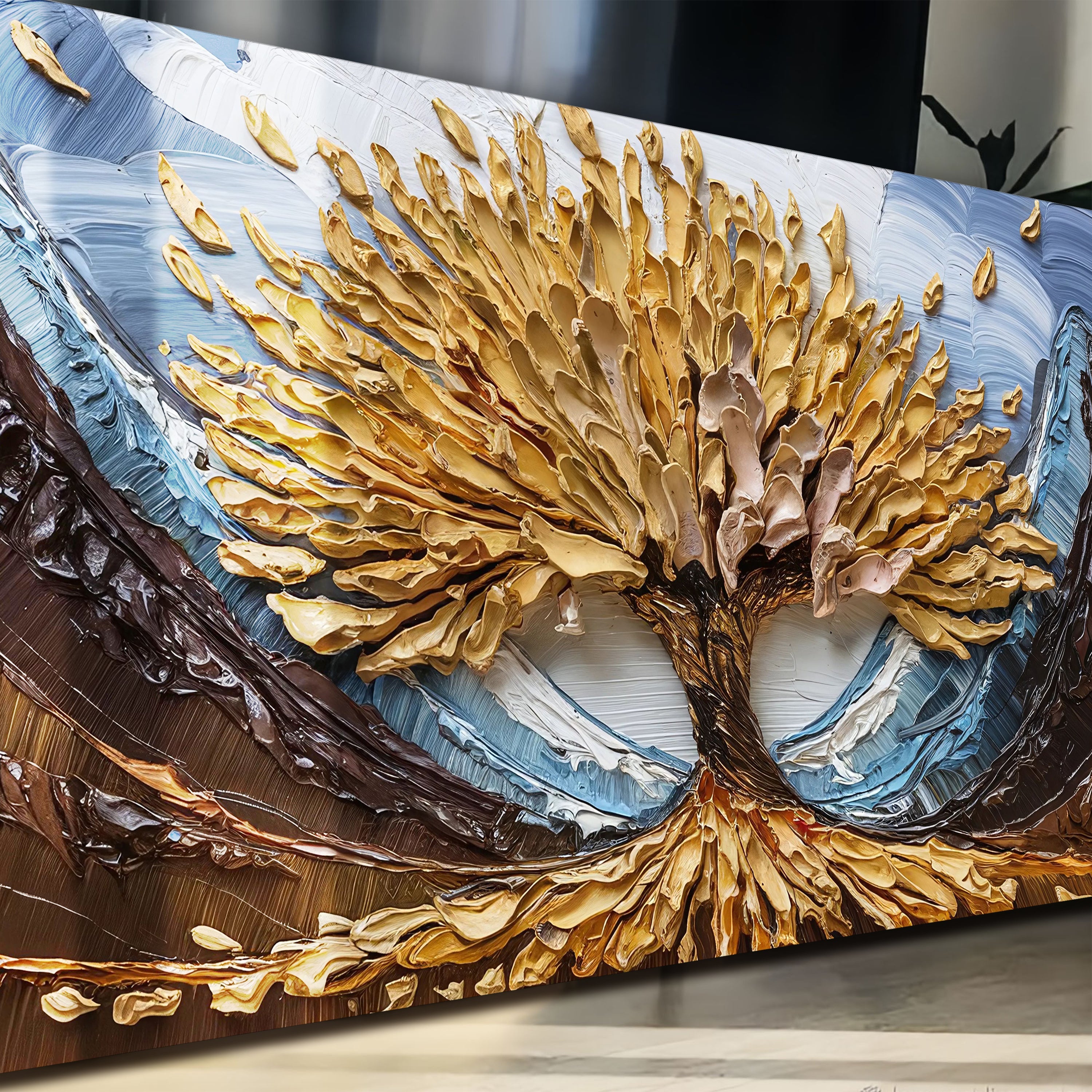 Golden Resilience Impasto Wall Art on sale at MyriadMart