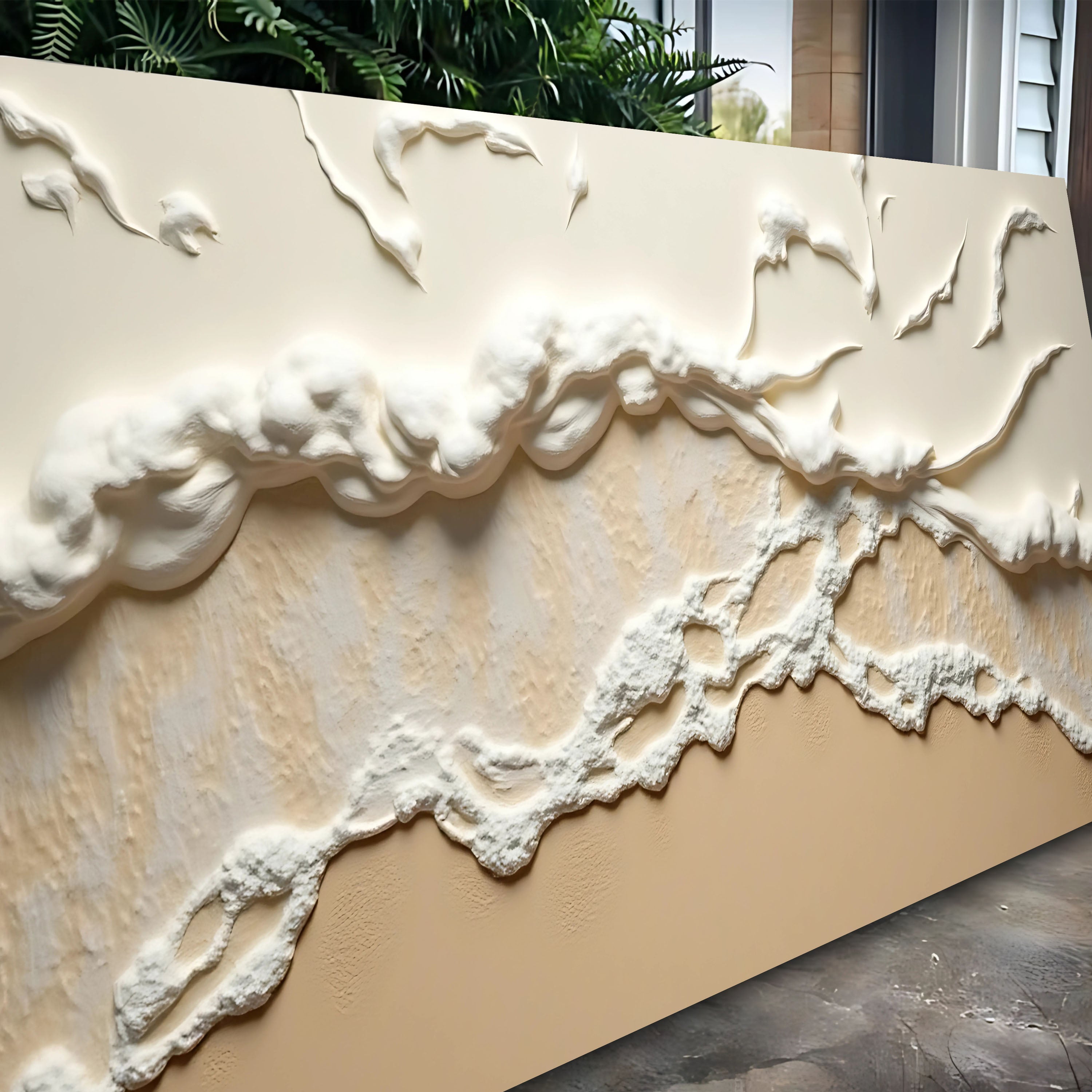 Beige Abstract Ocean Waves Wall Art on sale at MyriadMart