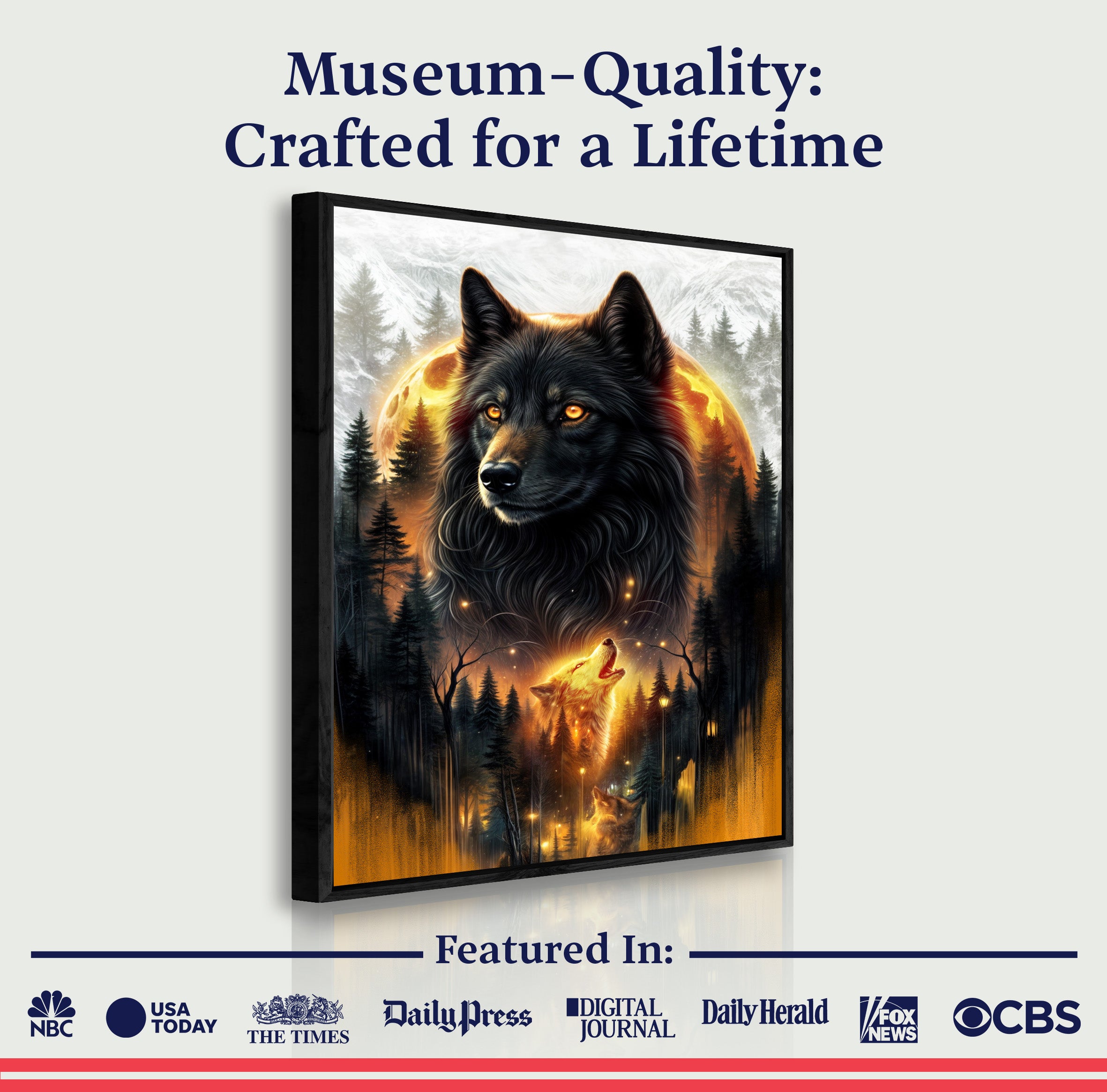 Eclipse of the Alpha Wolf Wall Art on sale at MyriadMart