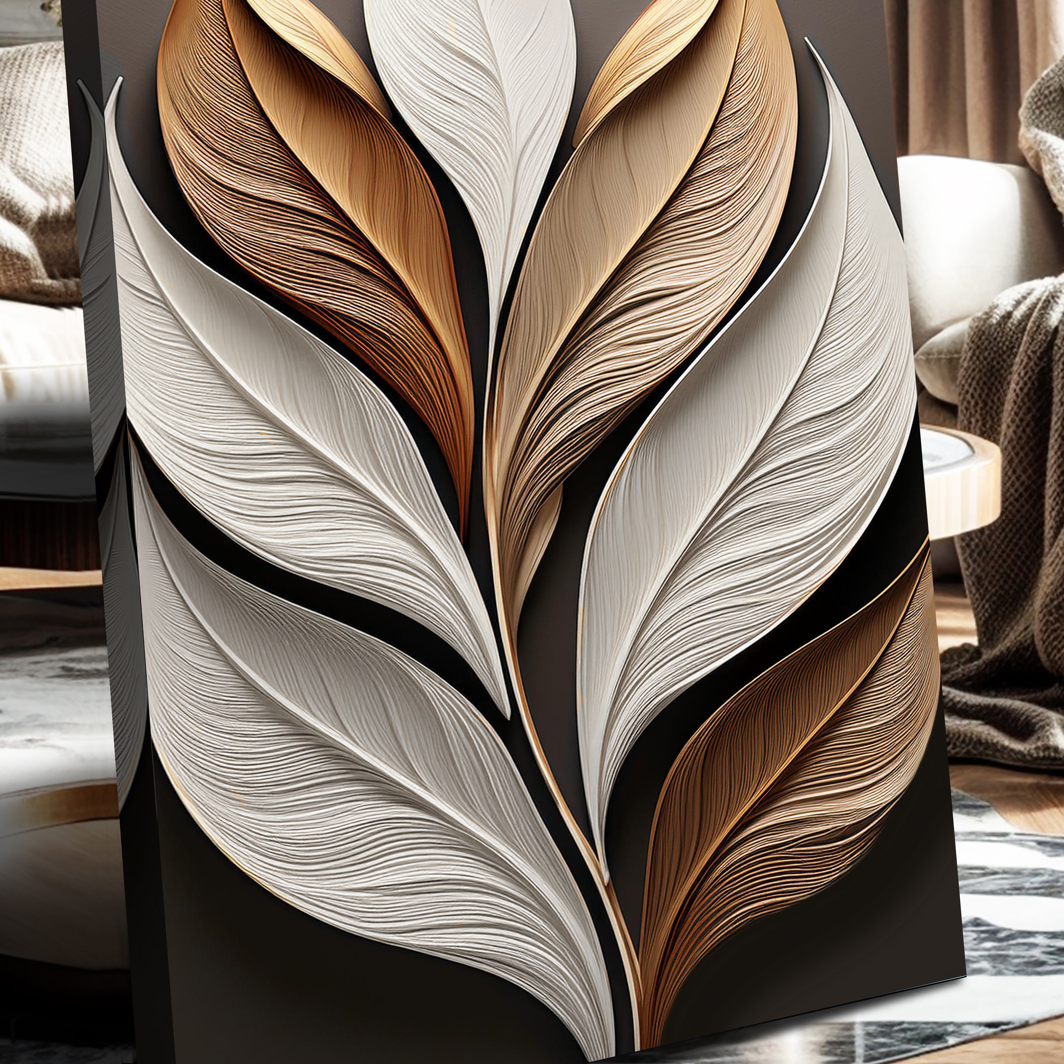 Elegant 3D Leaf Wall Art on sale at MyriadMart