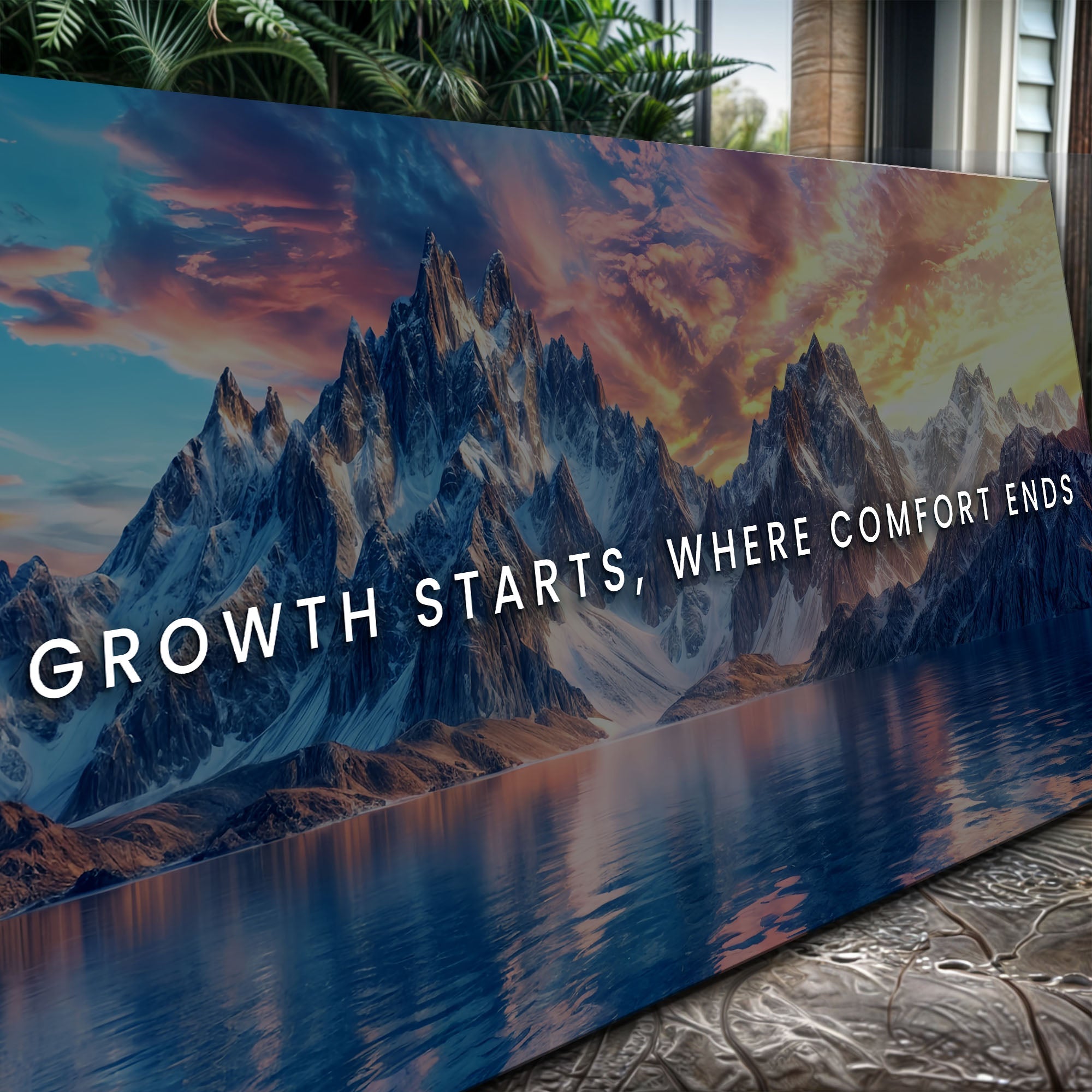 Growth Starts Where Comfort Ends Motivational Wall Sign on sale at MyriadMart