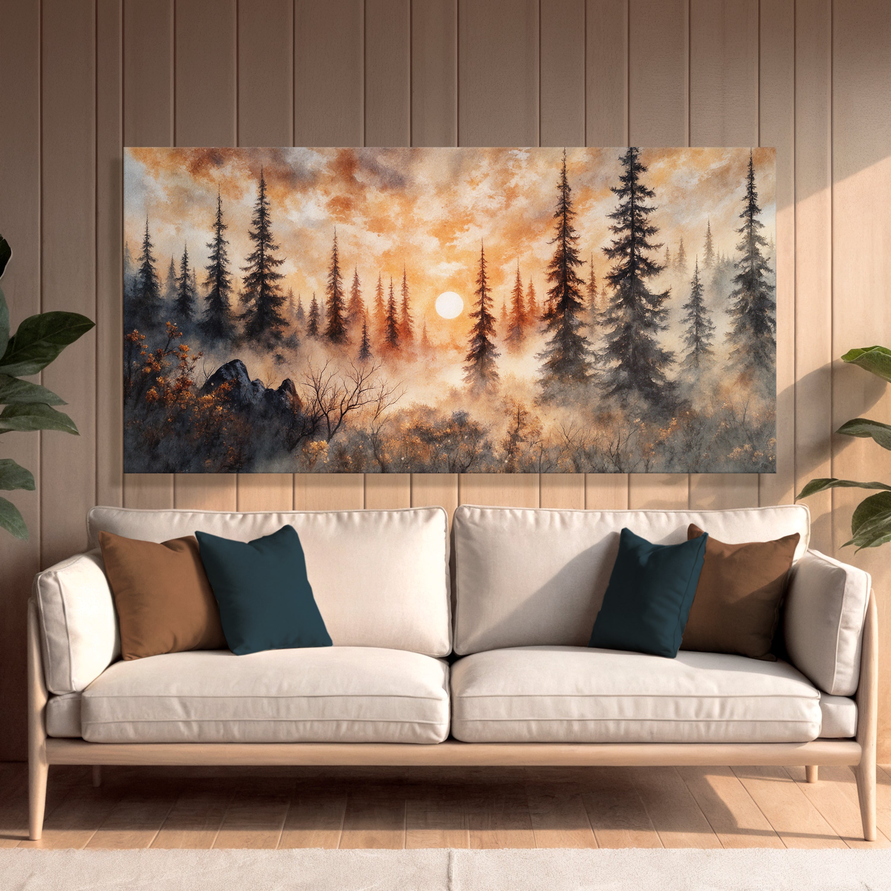 Rustic Forest Sunset Wall Art on sale at MyriadMart