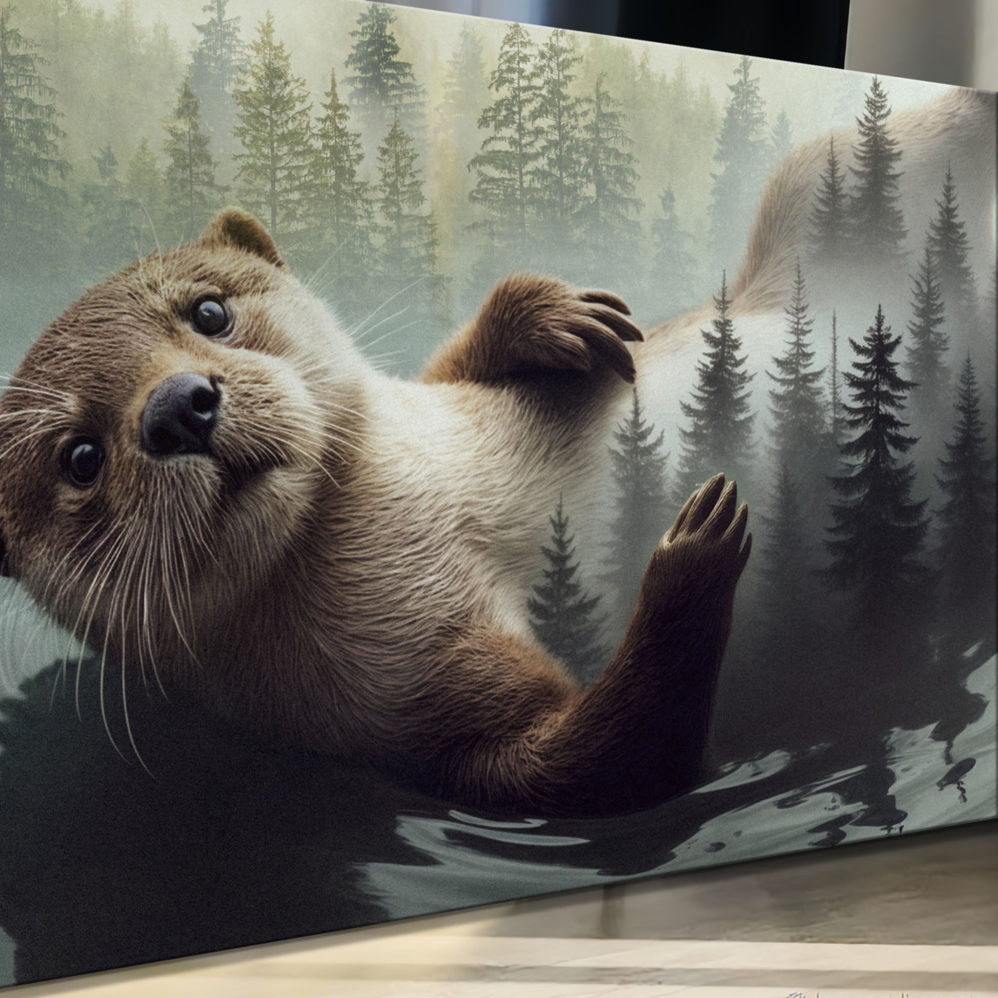Otter Double Exposure Wall Art on sale at MyriadMart