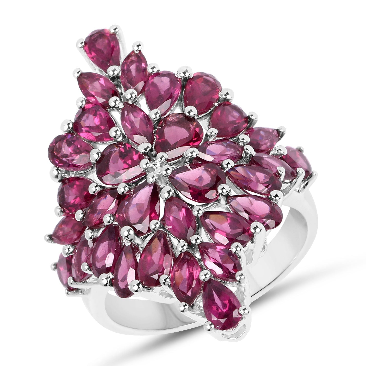 7.52 Carat Genuine Rhodolite .925 Sterling Silver Ring on sale at MyriadMart