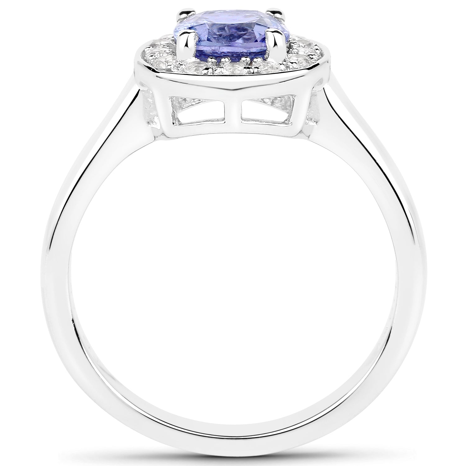 1.51 Carat Genuine Tanzanite and White Topaz .925 Sterling Silver ring on sale at MyriadMart