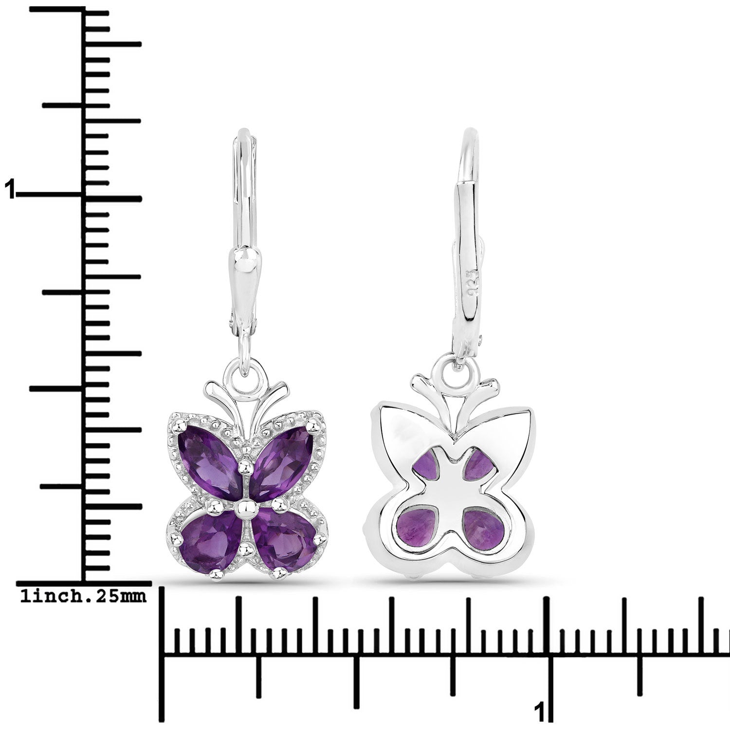 2.12 Carat Genuine Amethyst .925 Sterling Silver Earrings on sale at MyriadMart