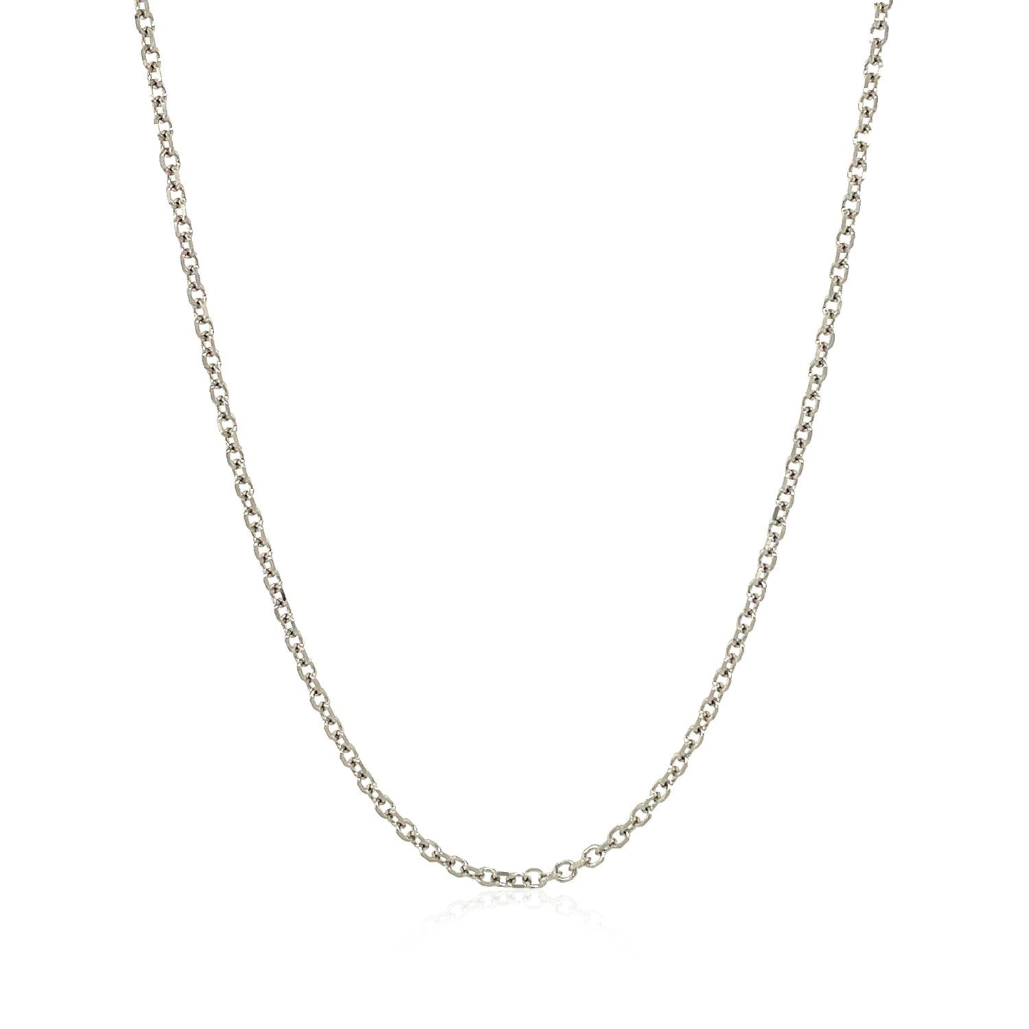 14k White Gold Diamond Cut Cable Link Chain 1.5mm on sale at MyriadMart