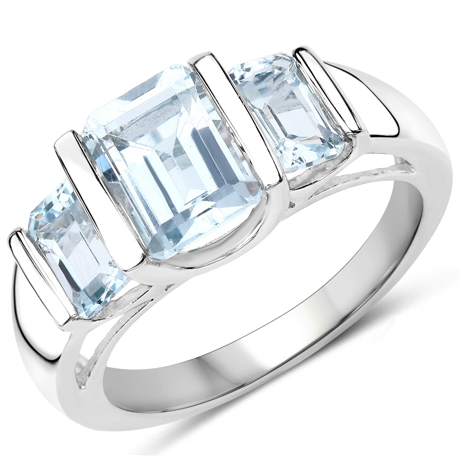 3.21 Carat Genuine Blue Topaz .925 Sterling Silver Ring on sale at MyriadMart