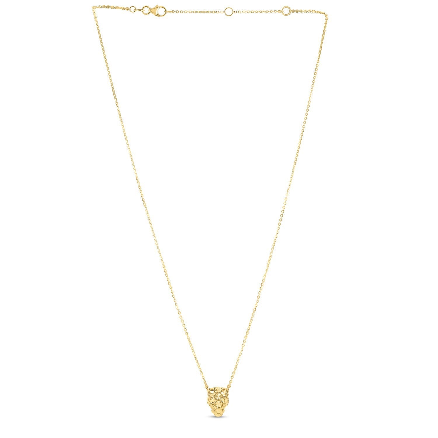 14k Yellow Gold Panther Head Necklace on sale at MyriadMart