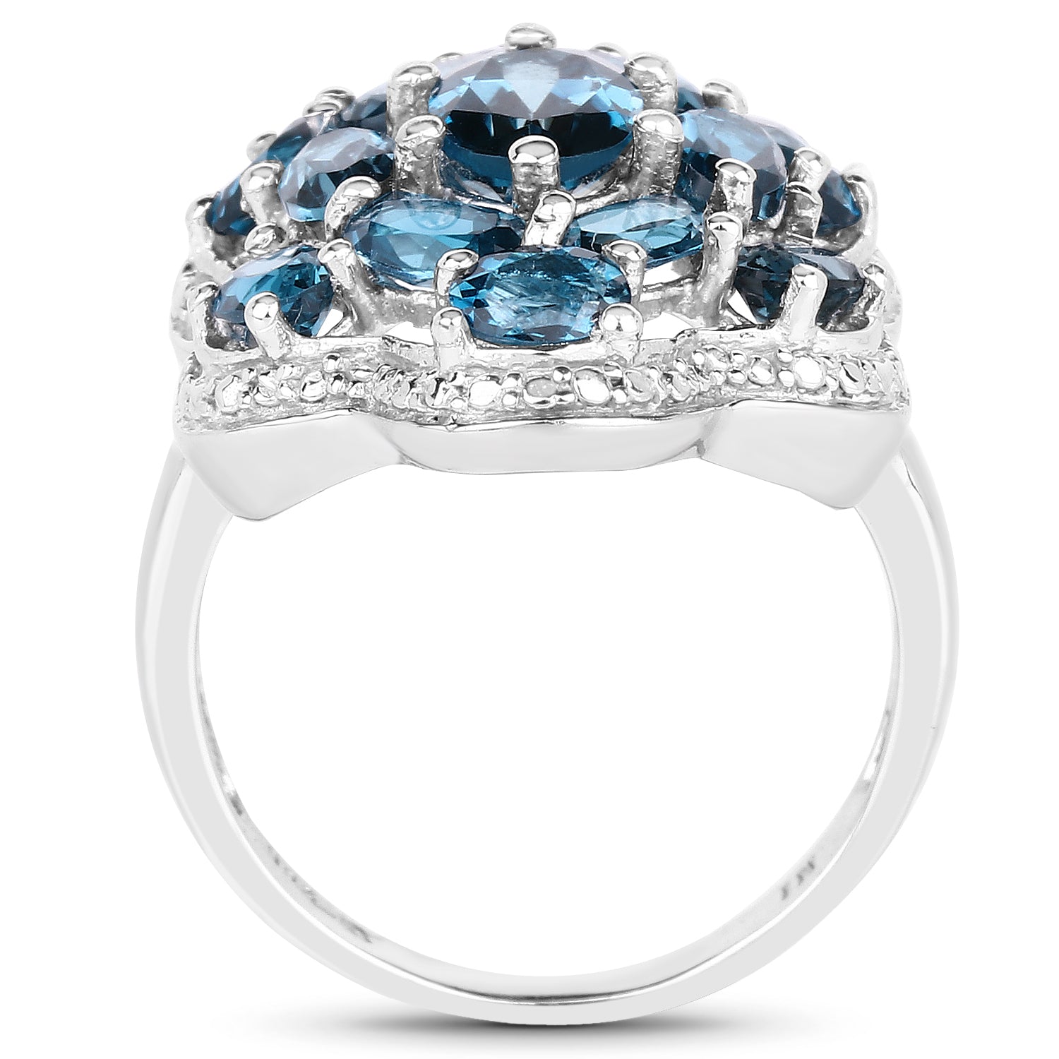 3.72 Carat Genuine London Blue Topaz .925 Sterling Silver Ring on sale at MyriadMart