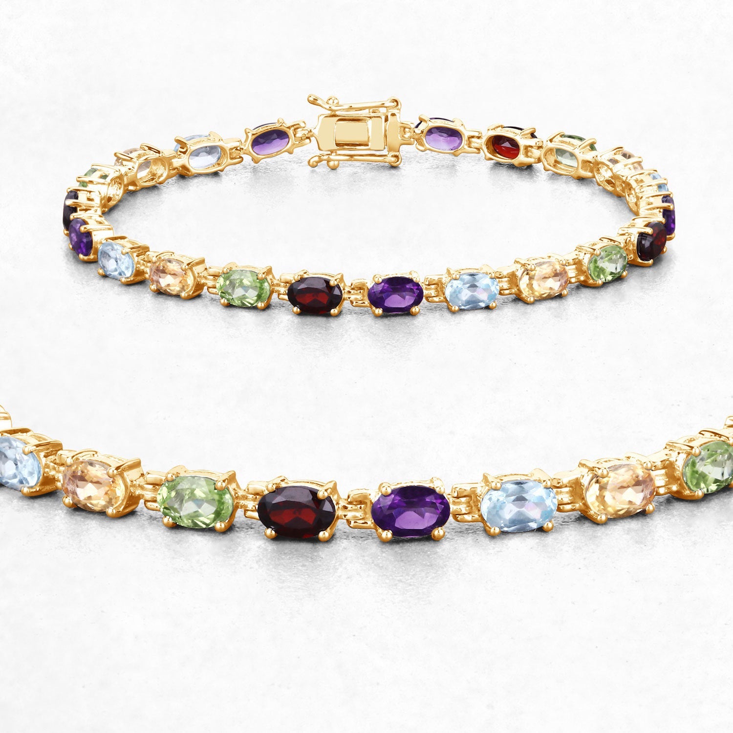 8.96 Carat Genuine Multi Stones .925 Sterling Silver Bracelet on sale at MyriadMart