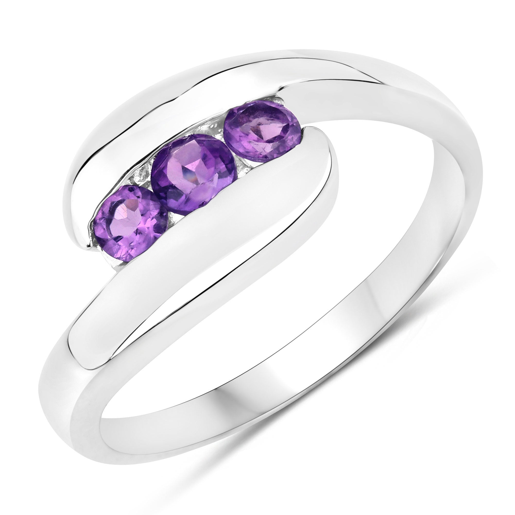 0.54 Carat Genuine Amethyst .925 Sterling Silver Ring on sale at MyriadMart