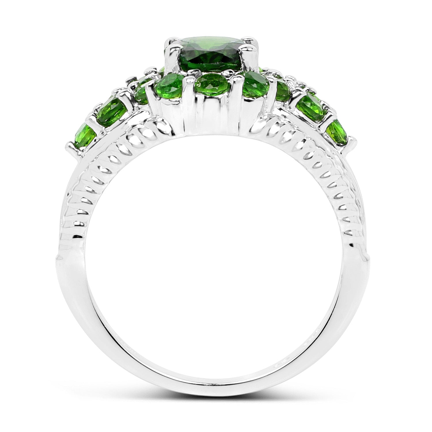 2.28 Carat Genuine Chrome Diopside .925 Sterling Silver Ring on sale at MyriadMart