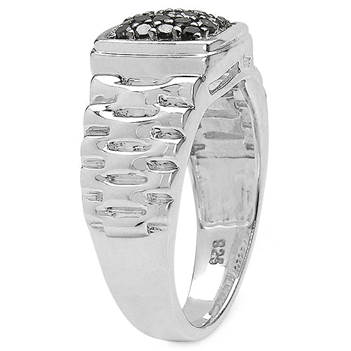0.22 Carat Genuine Black Diamond .925 Sterling Silver Ring on sale at MyriadMart