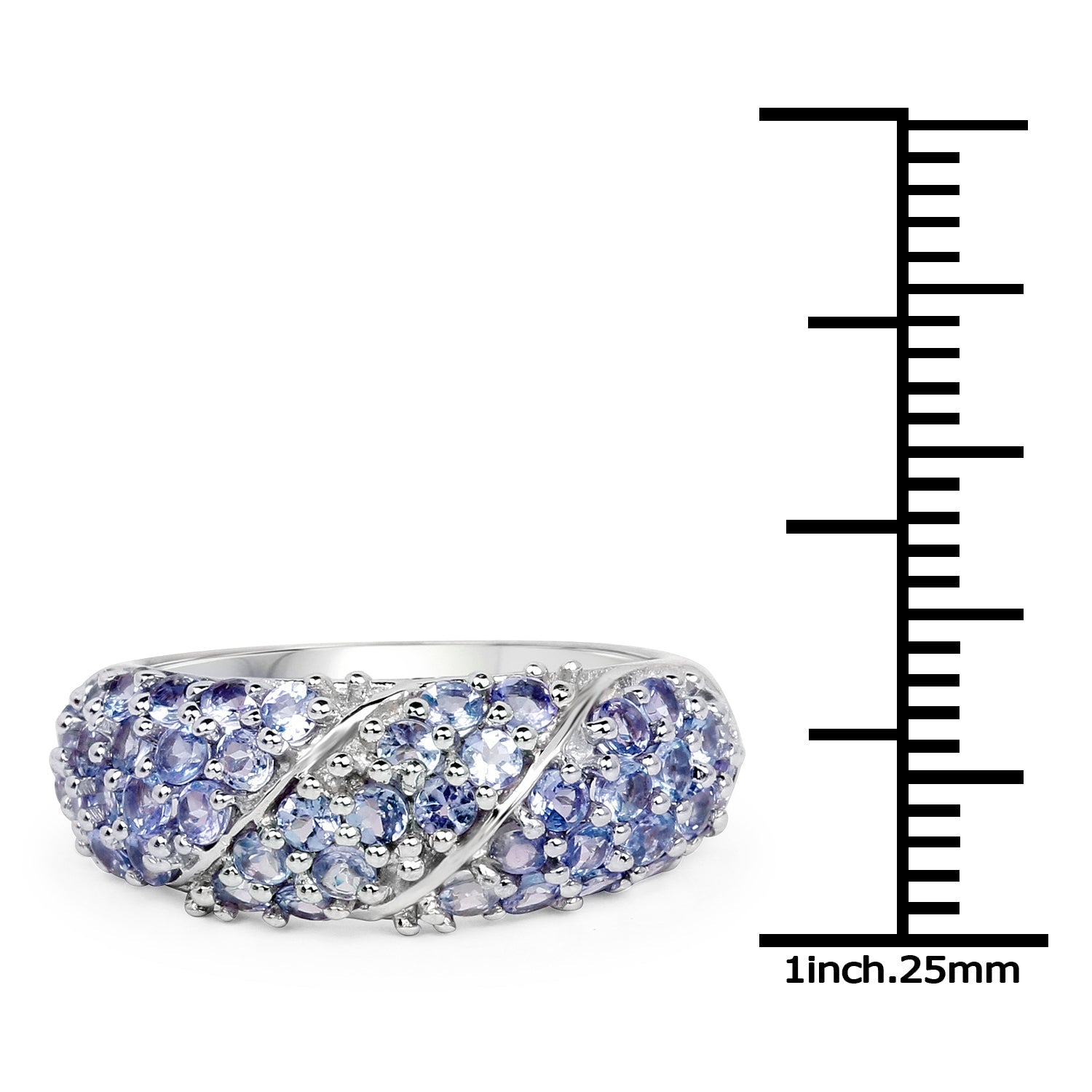 1.48 Carat Genuine Tanzanite .925 Sterling Silver Ring on sale at MyriadMart
