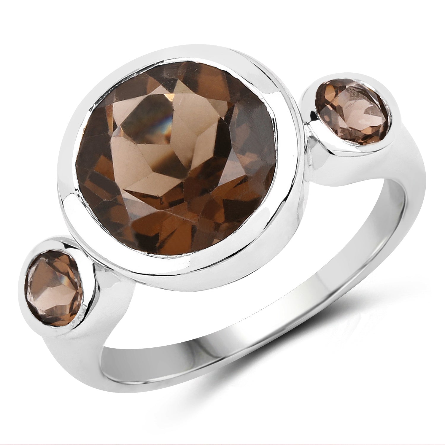 3.56 Carat Genuine Smoky Quartz .925 Sterling Silver Ring on sale at MyriadMart